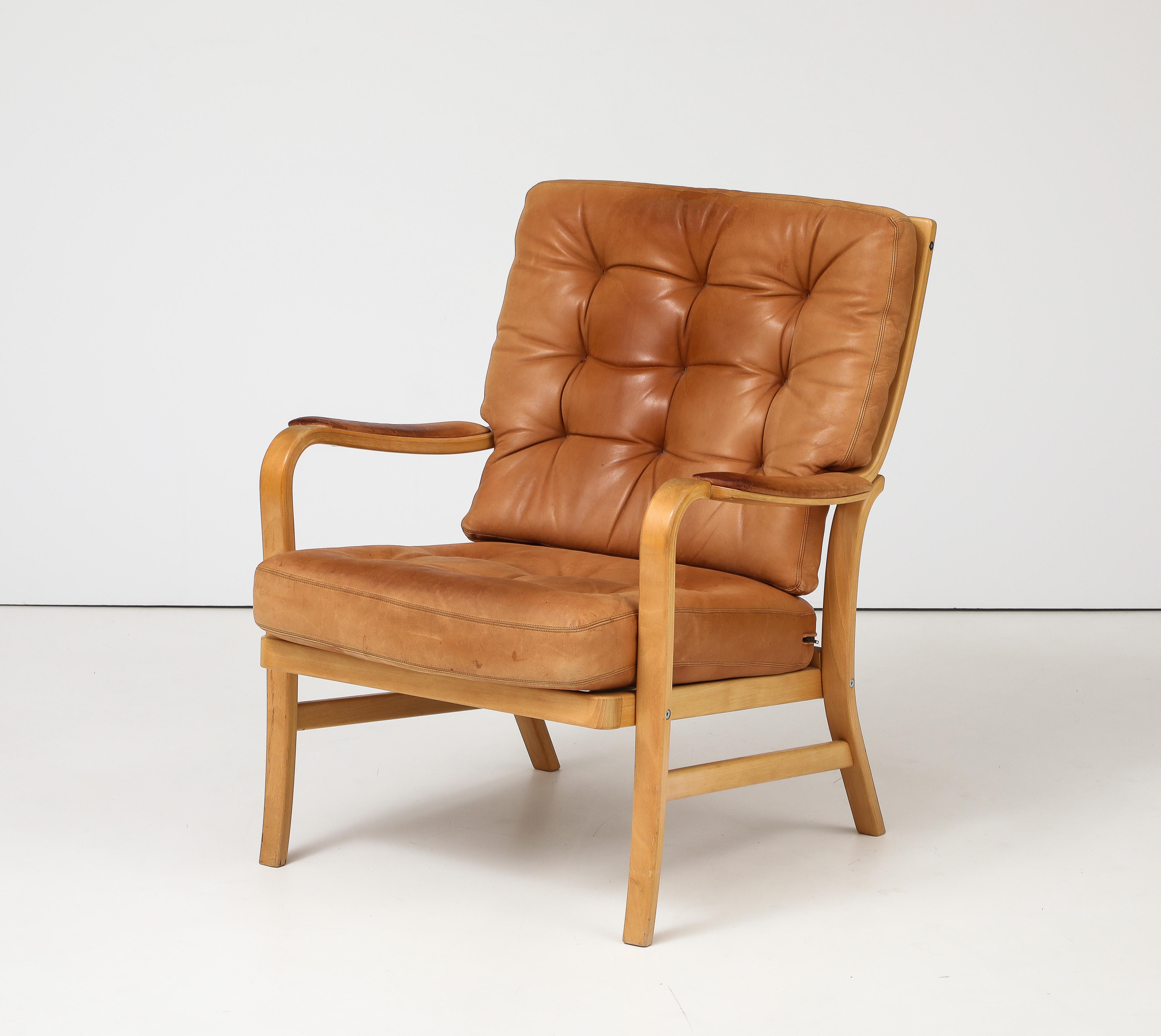Kenneth Bergenblad 'Patrik' Leather Chair, Dux, Sweden, 1978 7