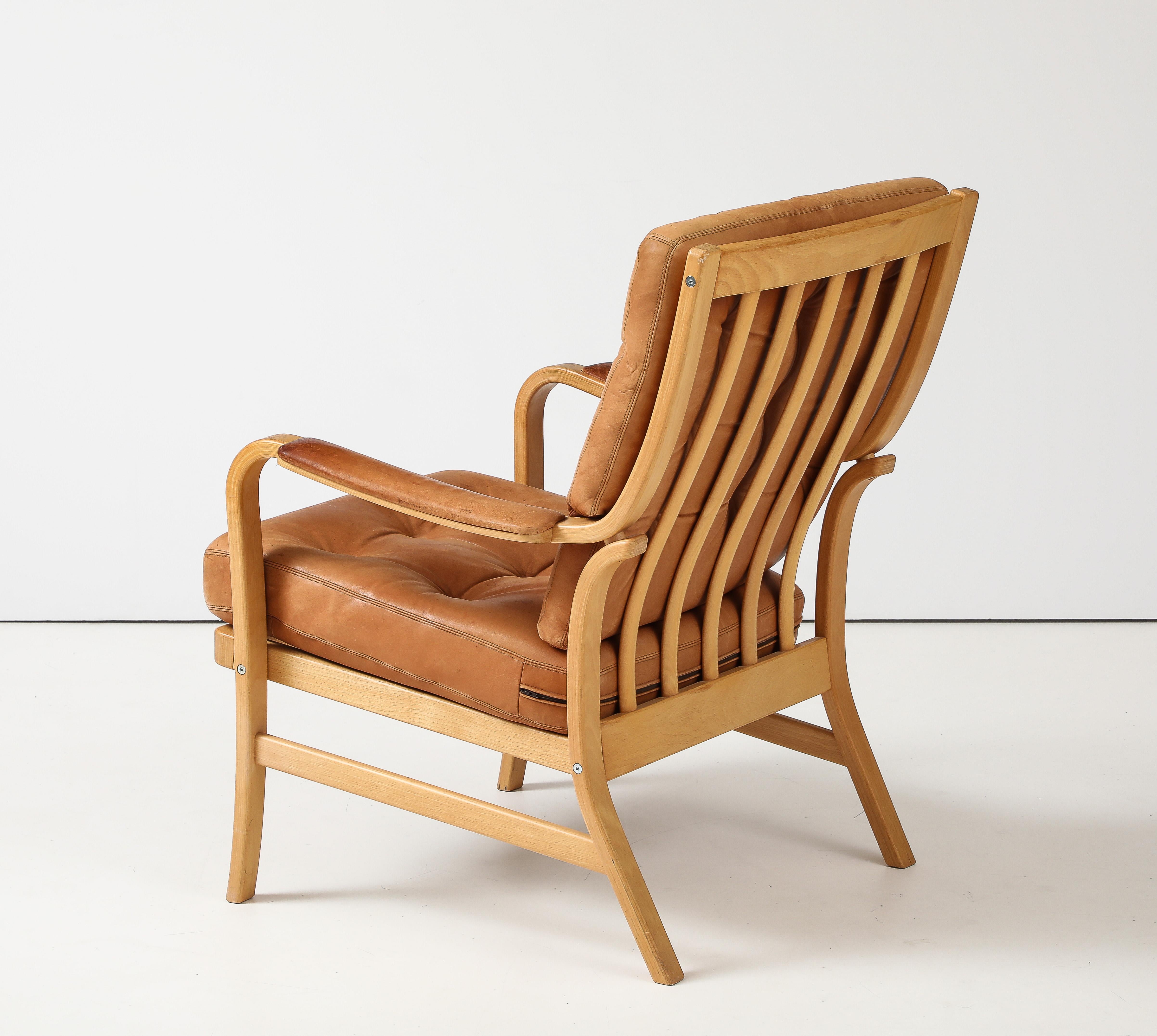 Kenneth Bergenblad 'Patrik' Leather Chair, Dux, Sweden, 1978 11