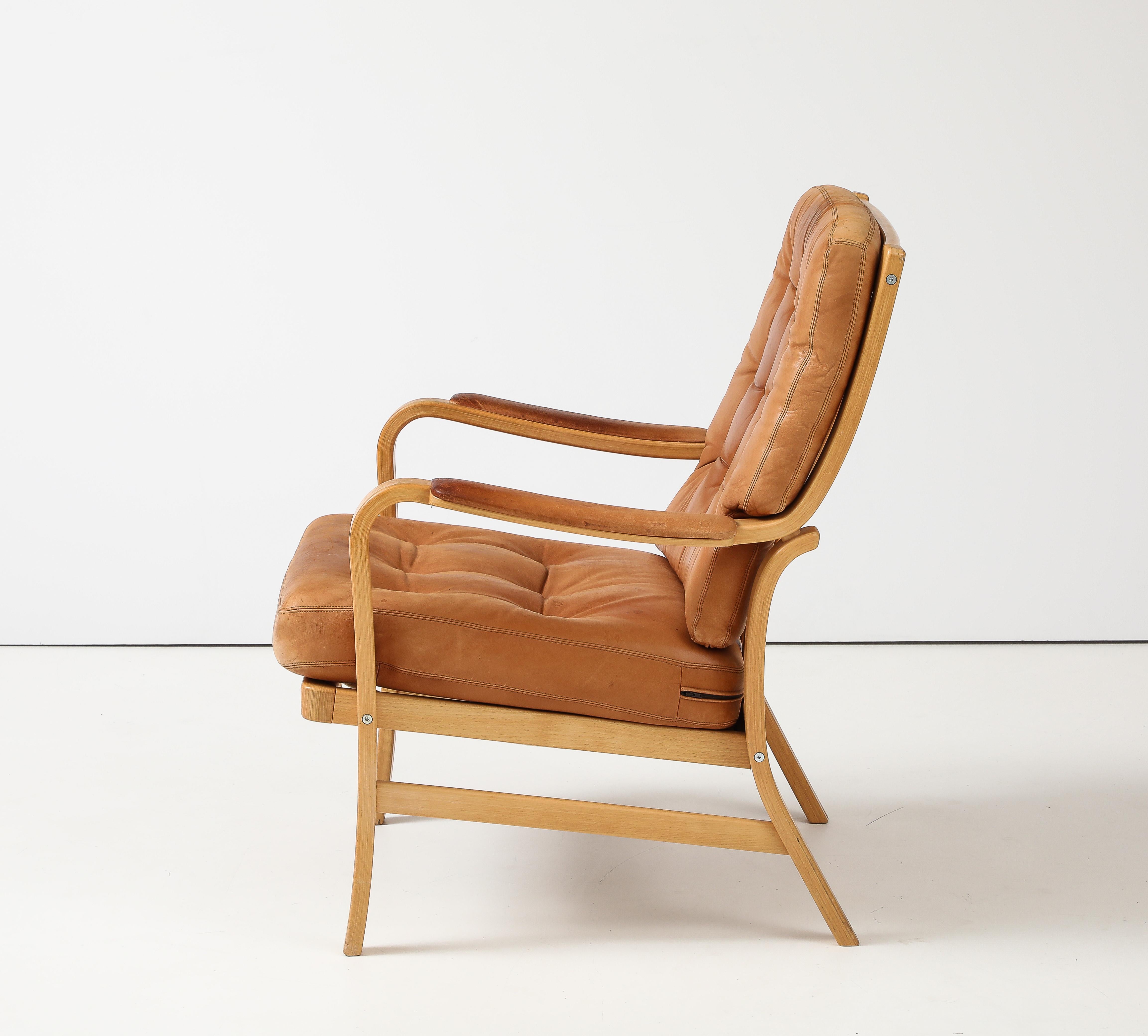 Kenneth Bergenblad 'Patrik' Leather Chair, Dux, Sweden, 1978 12