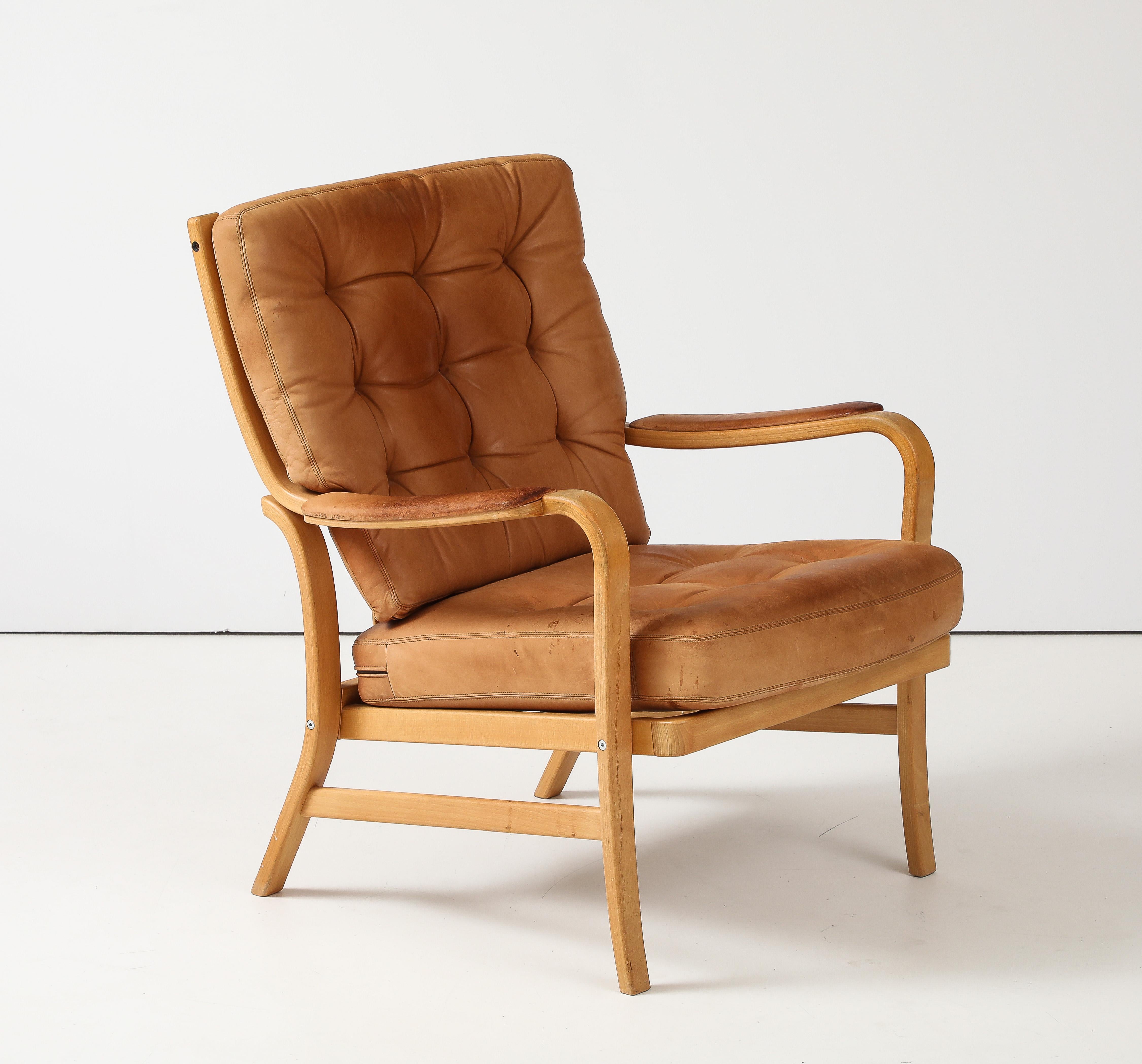 Kenneth Bergenblad 'Patrik' Leather Chair, Dux, Sweden, 1978 1