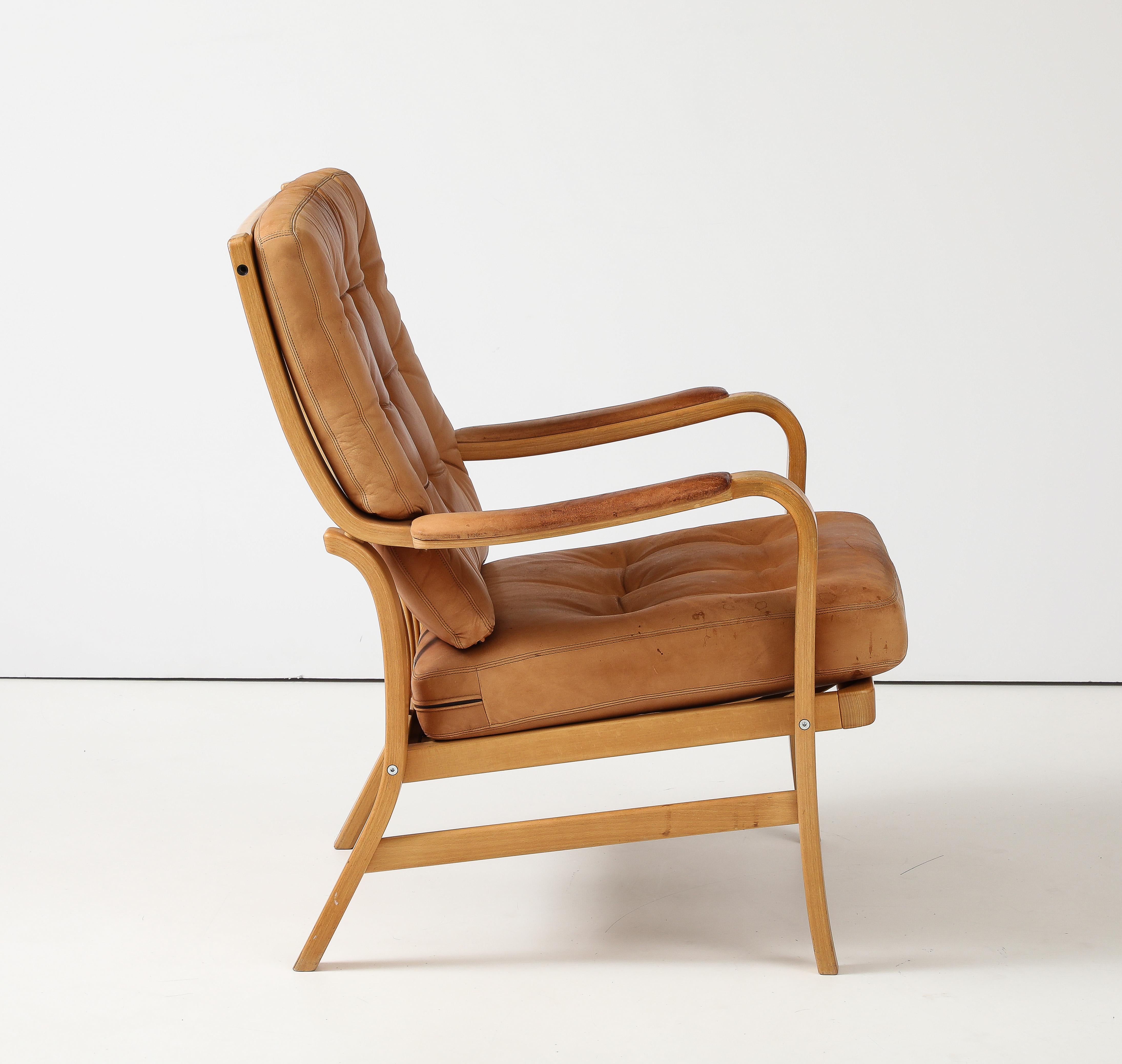 Kenneth Bergenblad 'Patrik' Leather Chair, Dux, Sweden, 1978 3