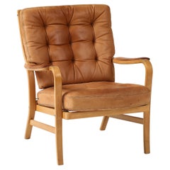Kenneth Bergenblad 'Patrik' Leather Chair, Dux, Sweden, 1978