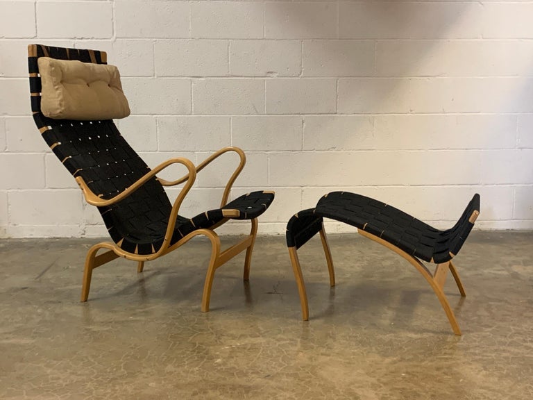 Bruno Mathsson Lounge Chair and Ottoman For Sale 12