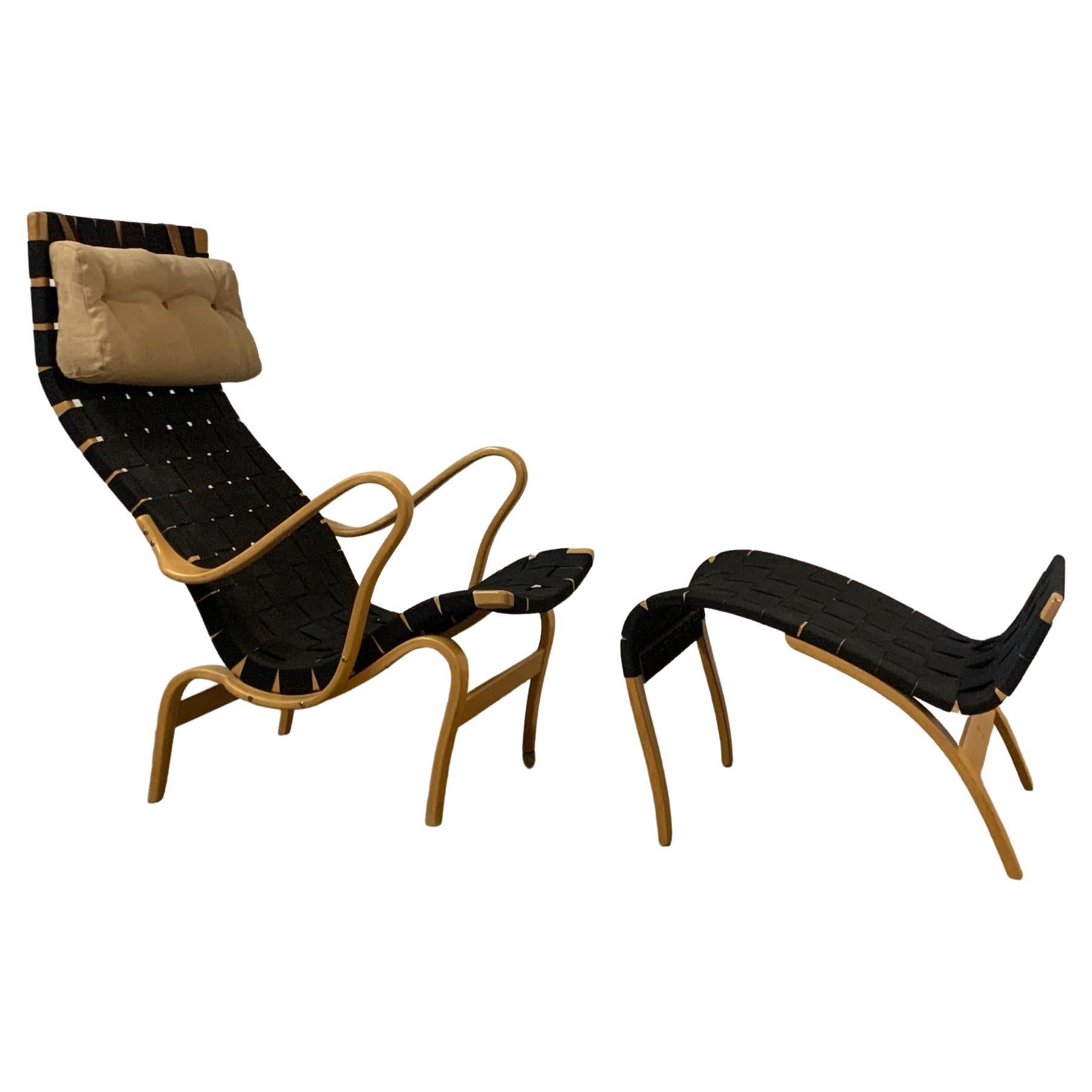 Bruno Mathsson Lounge Chair and Ottoman