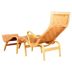 Bruno Mathsson Lounge Chair and Ottoman, Model Pernilla