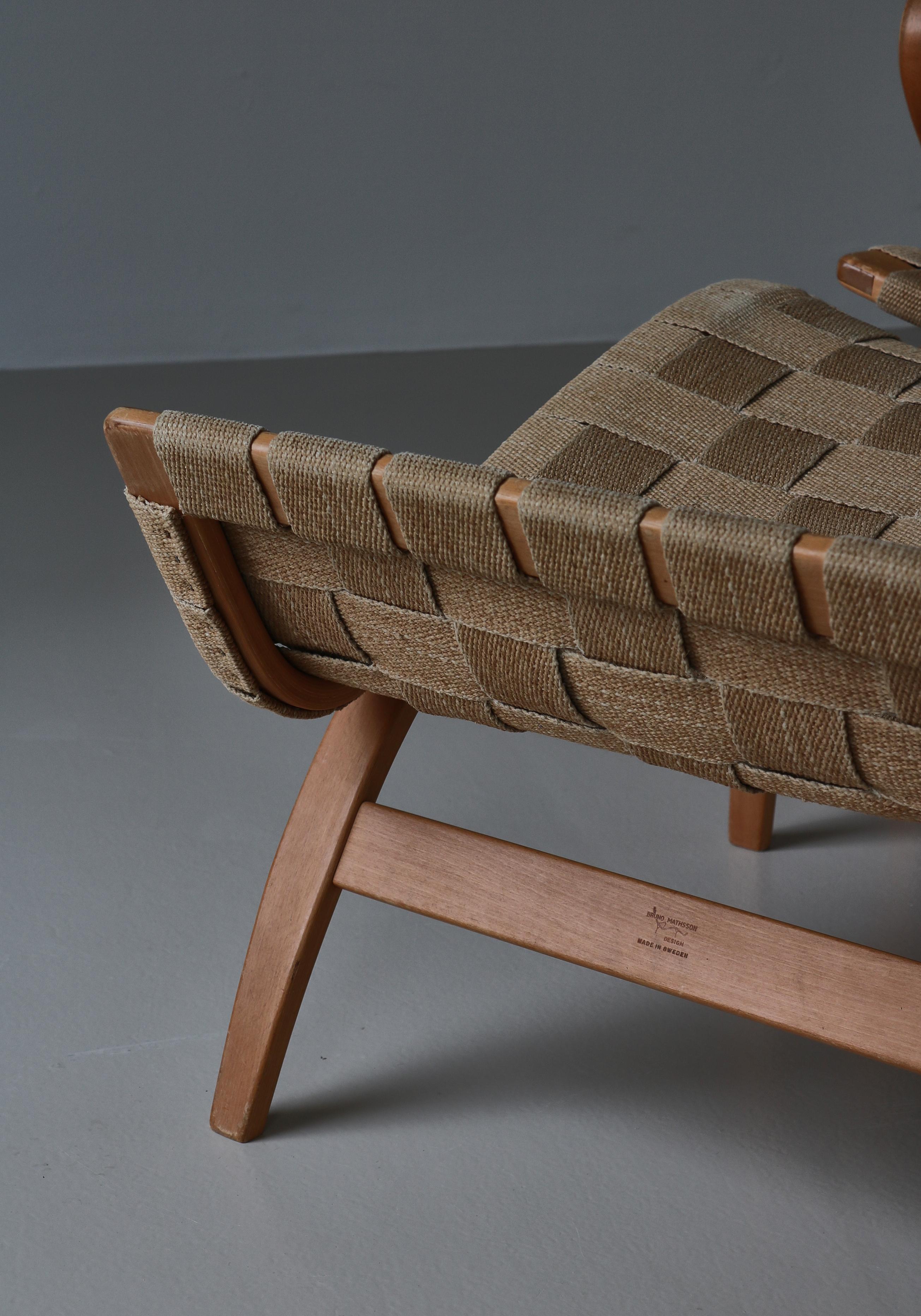 Linen Bruno Mathsson Lounge Chair 