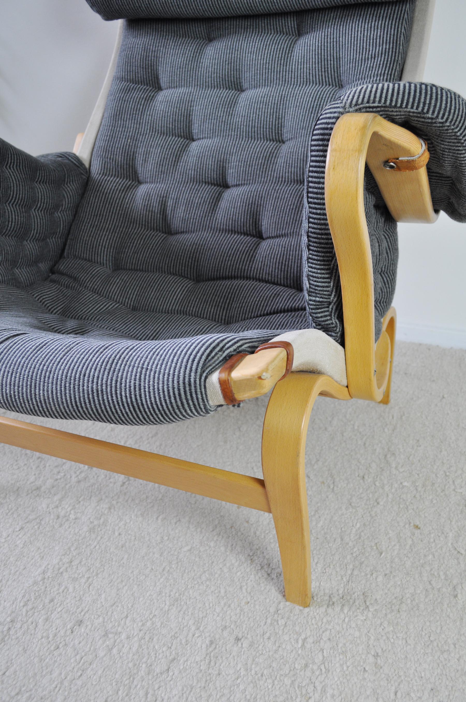 Fabric Bruno Mathsson Lounge Chair Pernilla 69 for DUX, Sweden