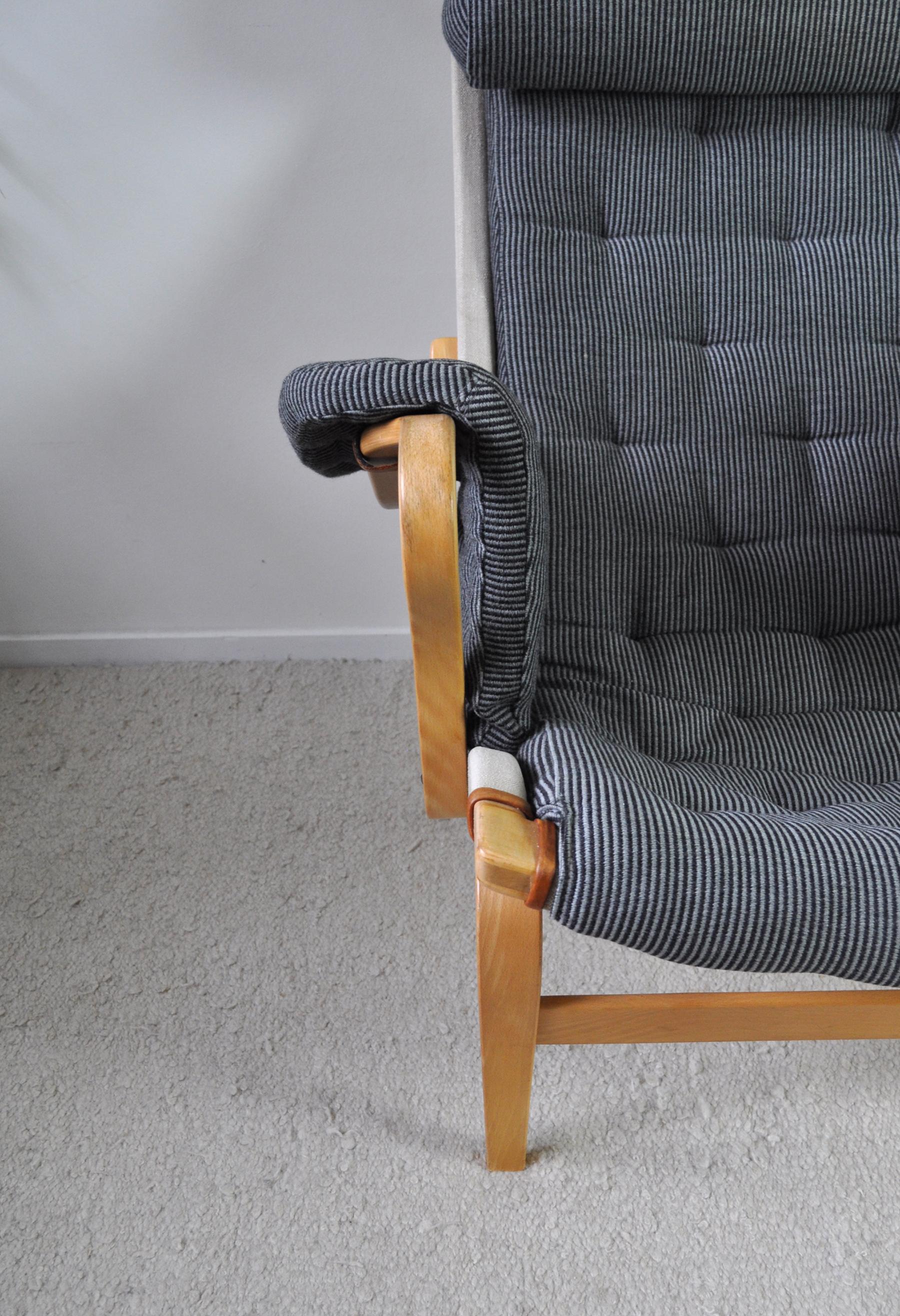 Fabric Bruno Mathsson Lounge Chair Pernilla 69 for DUX, Sweden For Sale