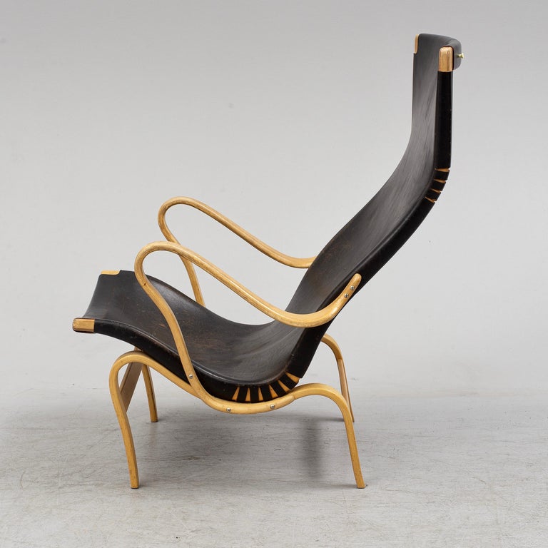 Bruno Mathsson Lounge Chair Pernilla Original Patinated Leather, 1960s at  1stDibs