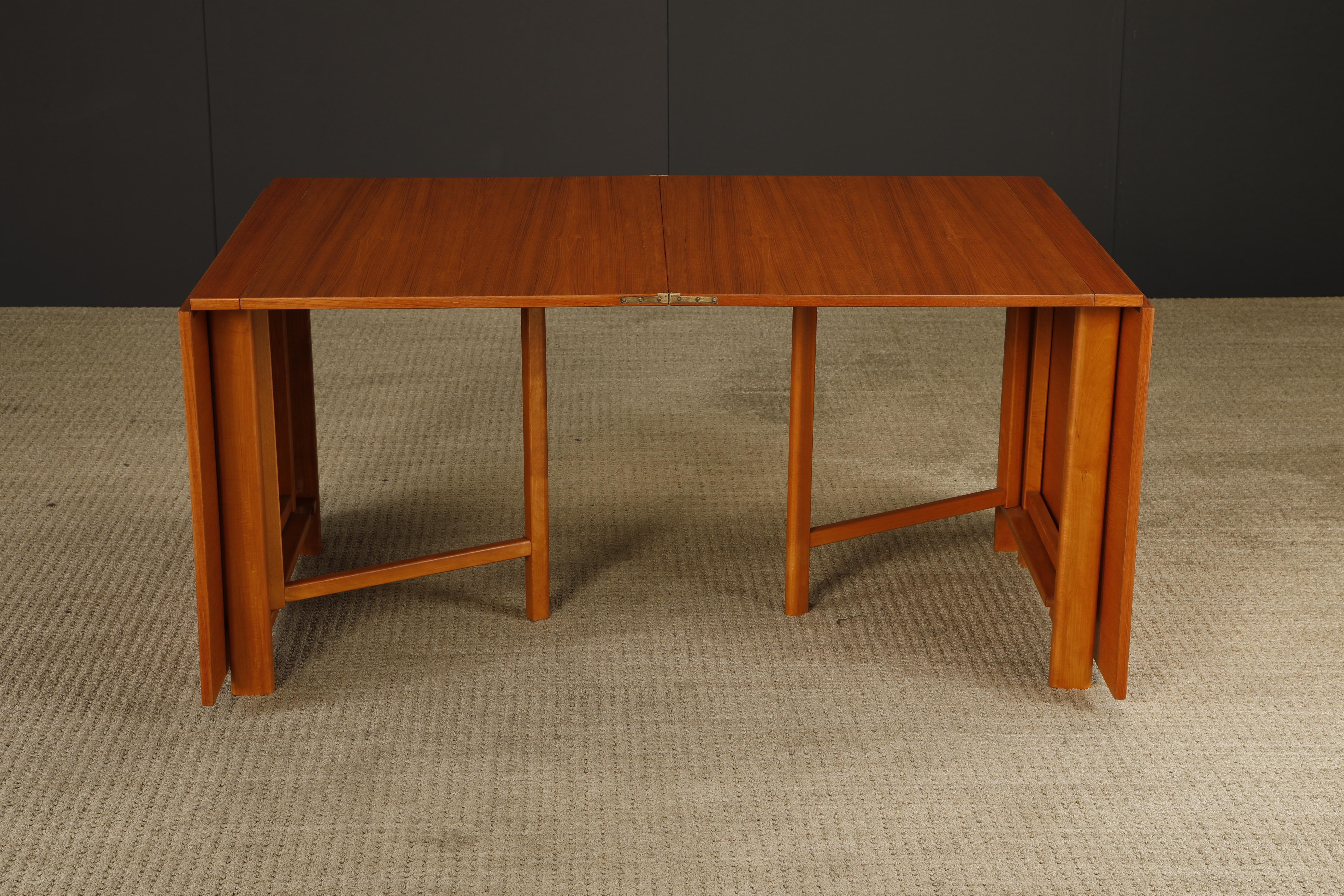 Bruno Mathsson 'Maria' Drop-Leaf Folding Table, Teak & Birch, Sweden, c 1950s en vente 4
