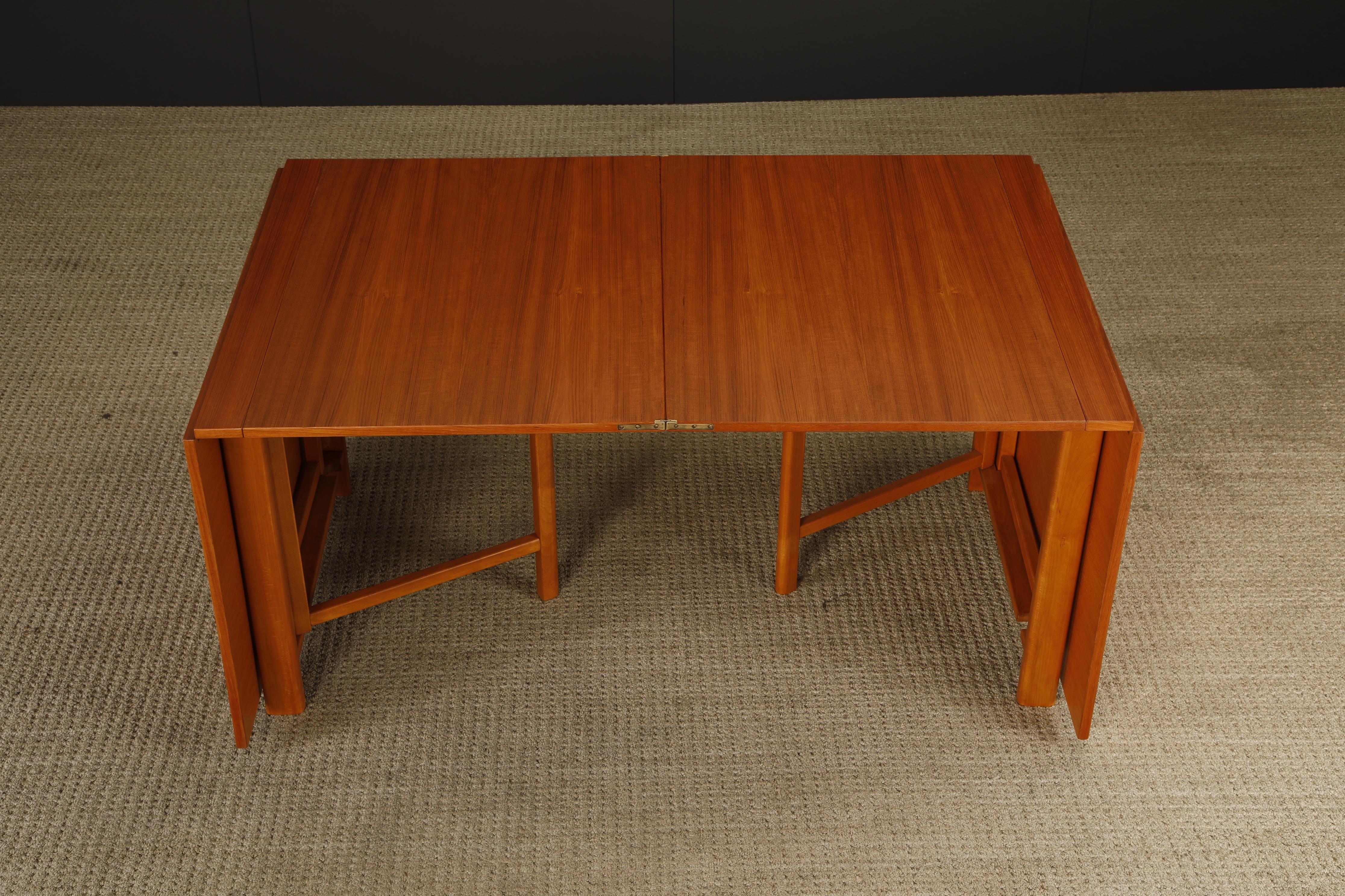 Bruno Mathsson 'Maria' Drop-Leaf Folding Table, Teak & Birch, Sweden, c 1950s en vente 5