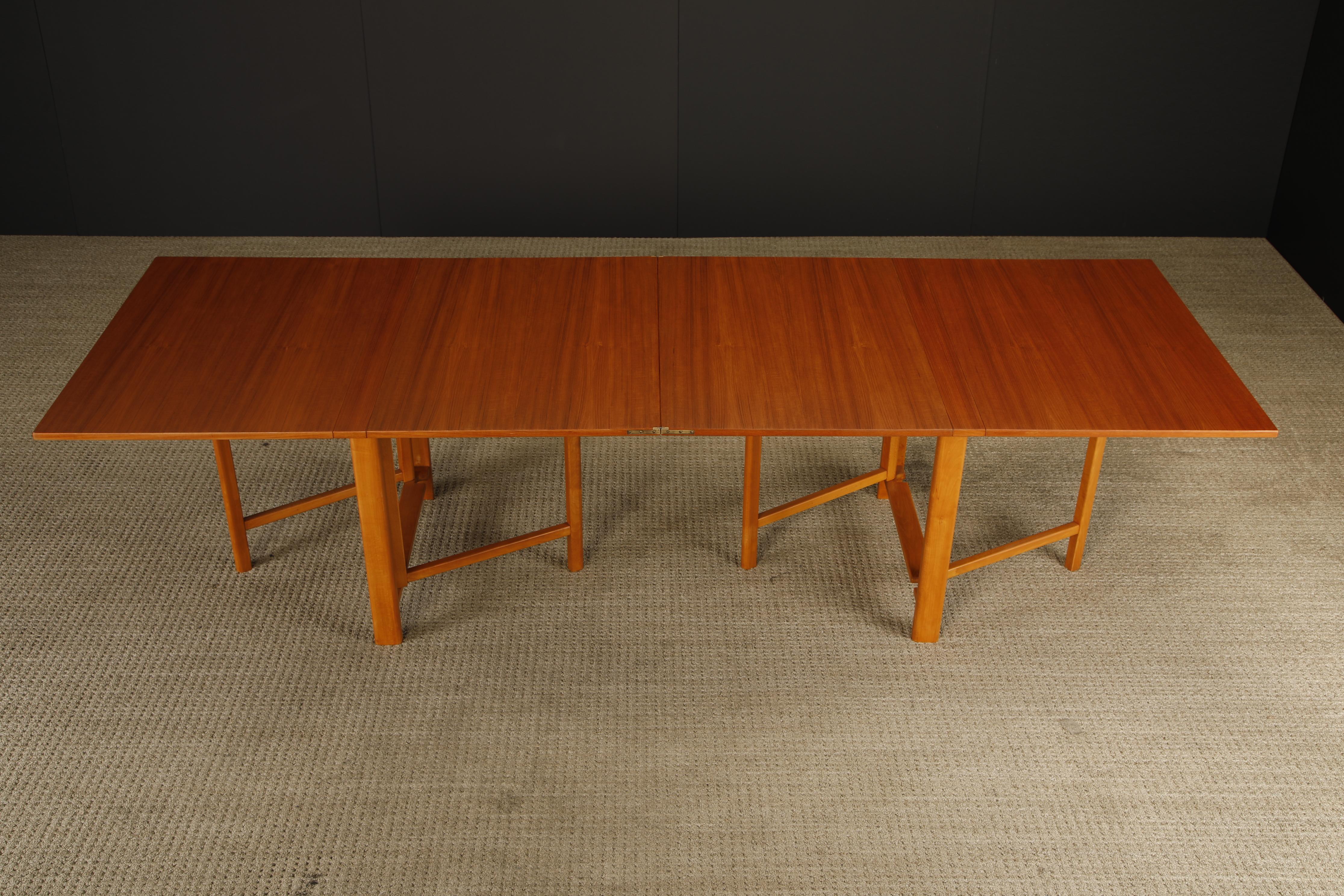 Bruno Mathsson 'Maria' Drop-Leaf Folding Table, Teak & Birch, Sweden, c 1950s en vente 9