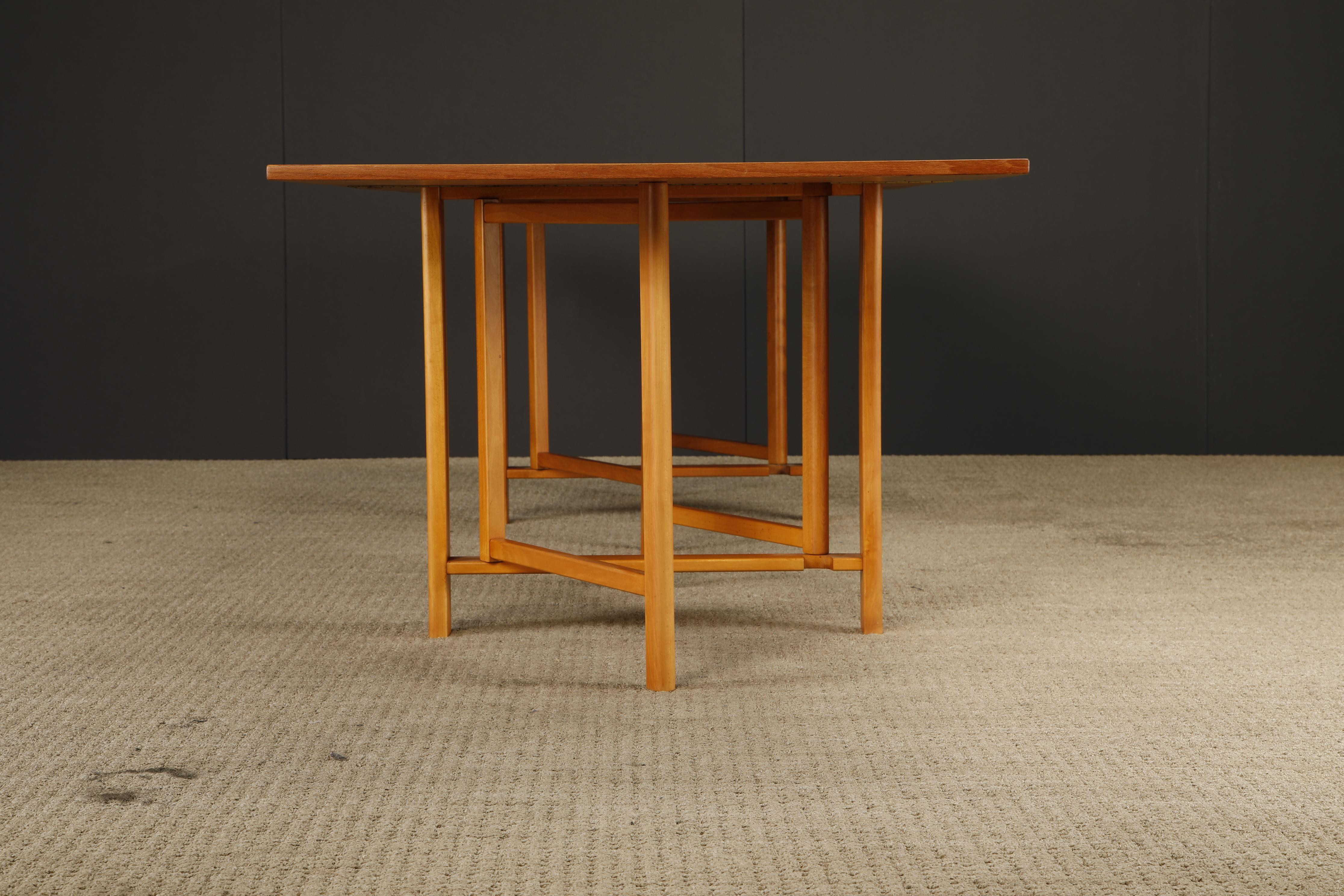Bruno Mathsson 'Maria' Drop-Leaf Folding Table, Teak & Birch, Sweden, c 1950s en vente 1
