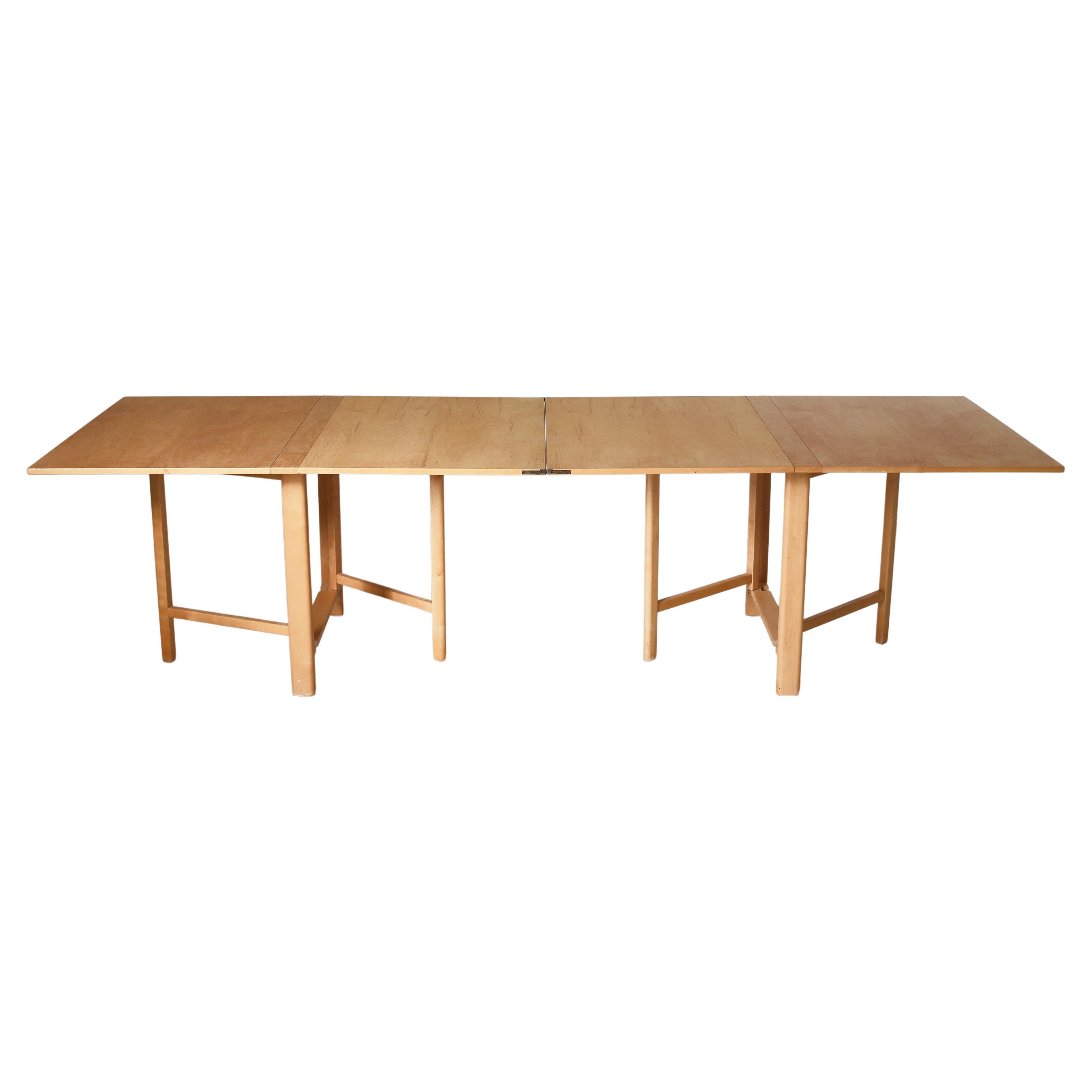 Bruno Mathsson "Maria Flap" Folding Table in Karelian Birch, Karl Mathsson, 1977 For Sale