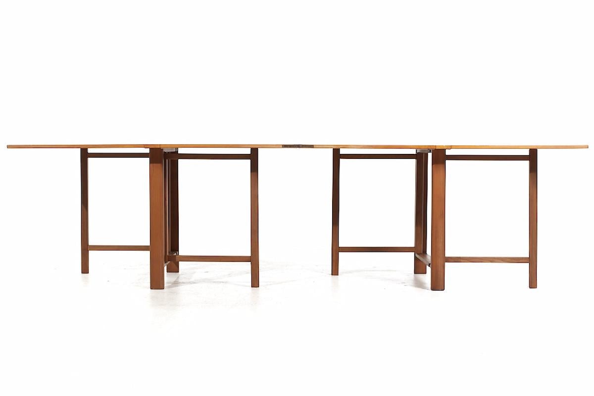Bruno Mathsson Maria Style MCM Swedish Teak Expanding 10 Seater Dining ...