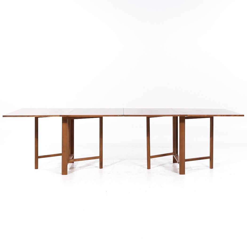 Bruno Mathsson Maria Style MCM Swedish Teak Expanding 10 Seater Dining Table For Sale 2