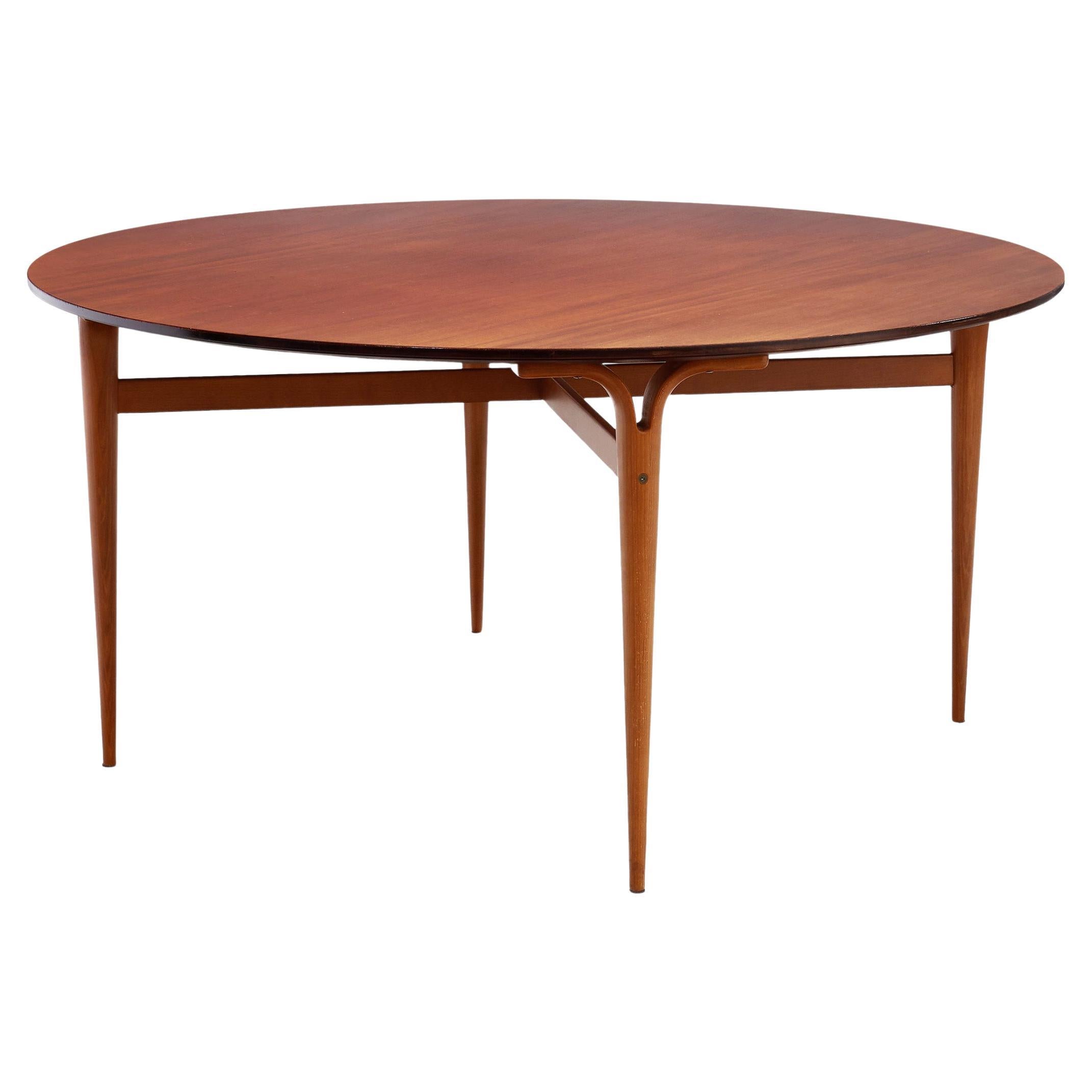 Bruno Mathsson "Mi 759" Circular Dining Table for DUX, Sweden 1960s For Sale