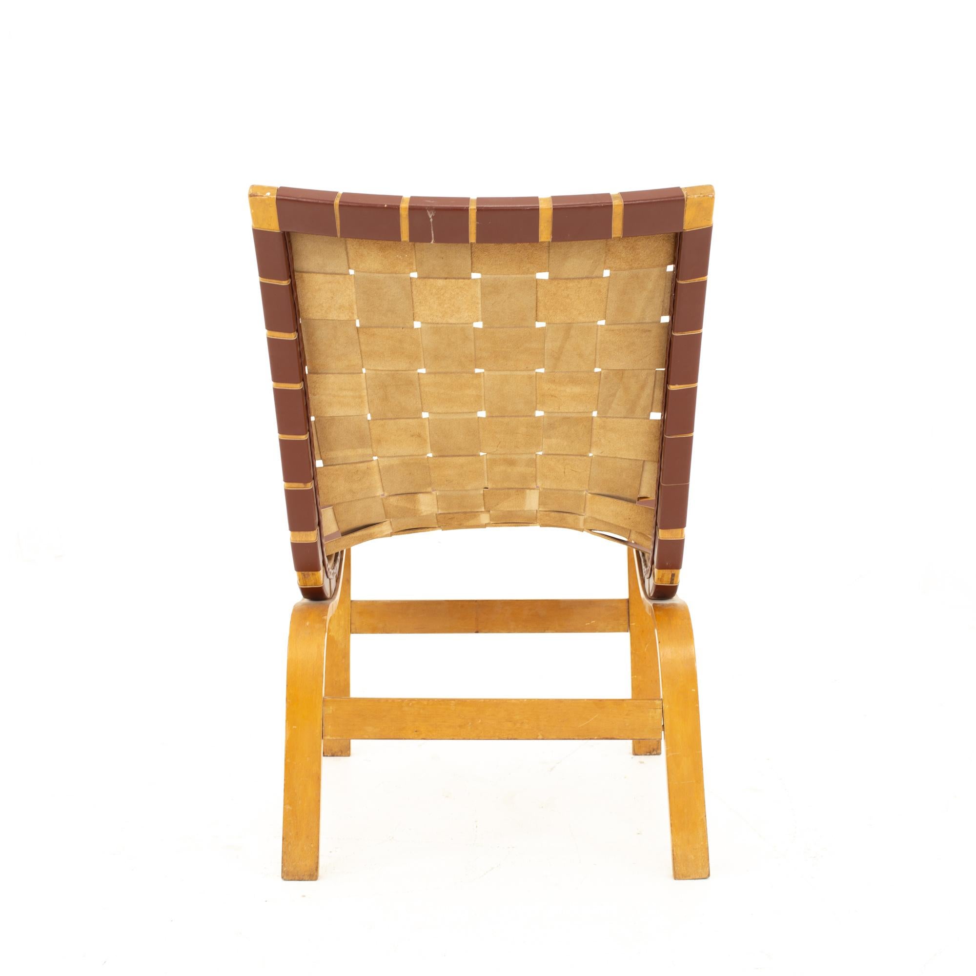 Cuir Paire de fauteuils de salon Eva du milieu du siècle modèle 41 de Bruno Mathsson en vente