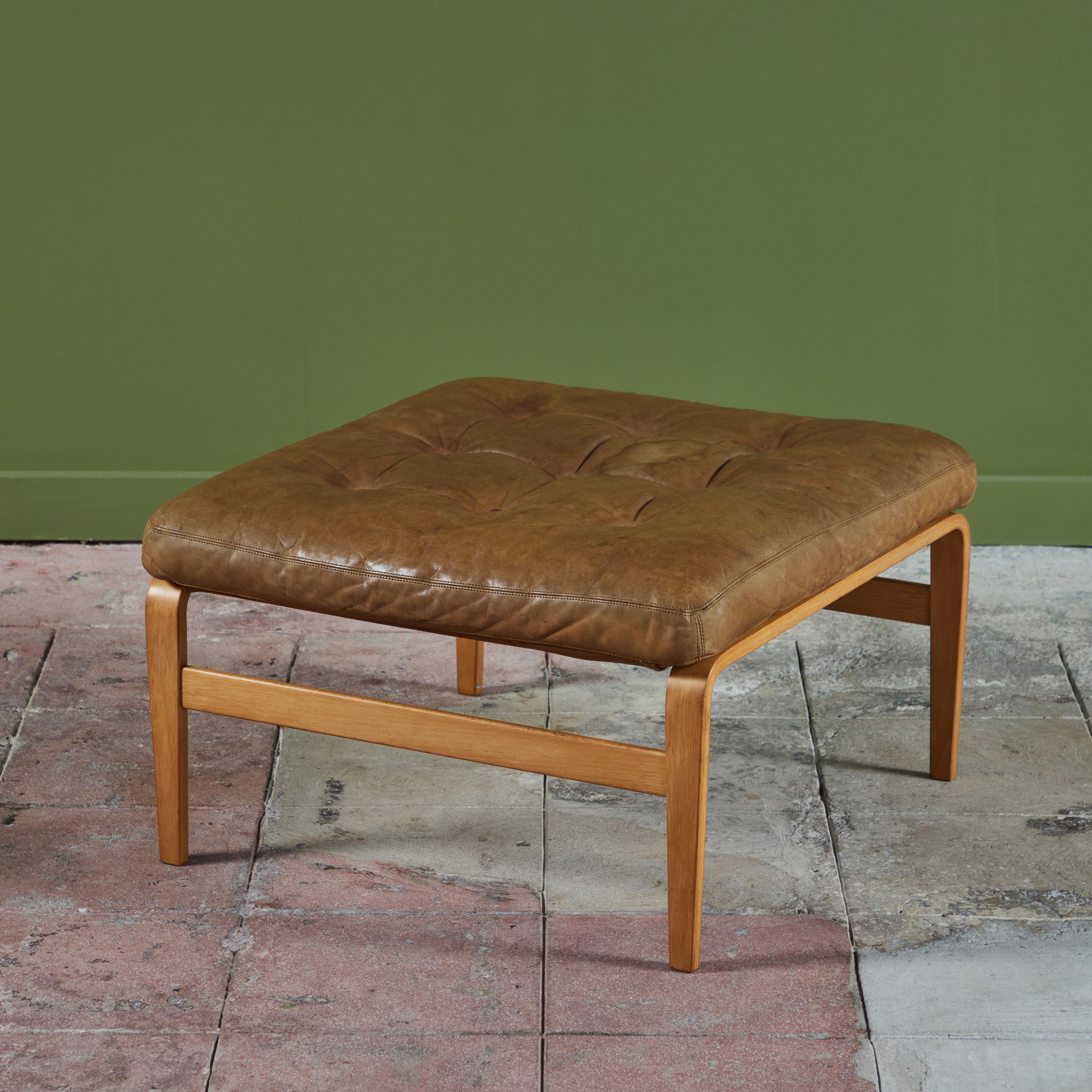 Leather Bruno Mathsson Ottoman For Sale