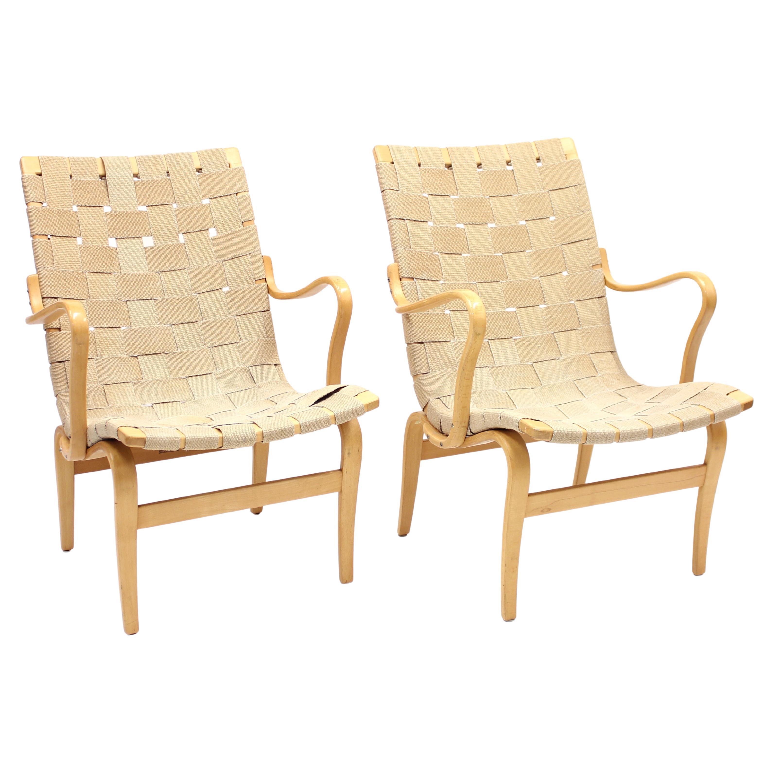 Bruno Mathsson, Pair of Early Eva Chairs, 1950s