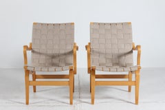 Bruno Mathsson Paire de chaises longues Eva en Beeche avec sangles naturelles 1970