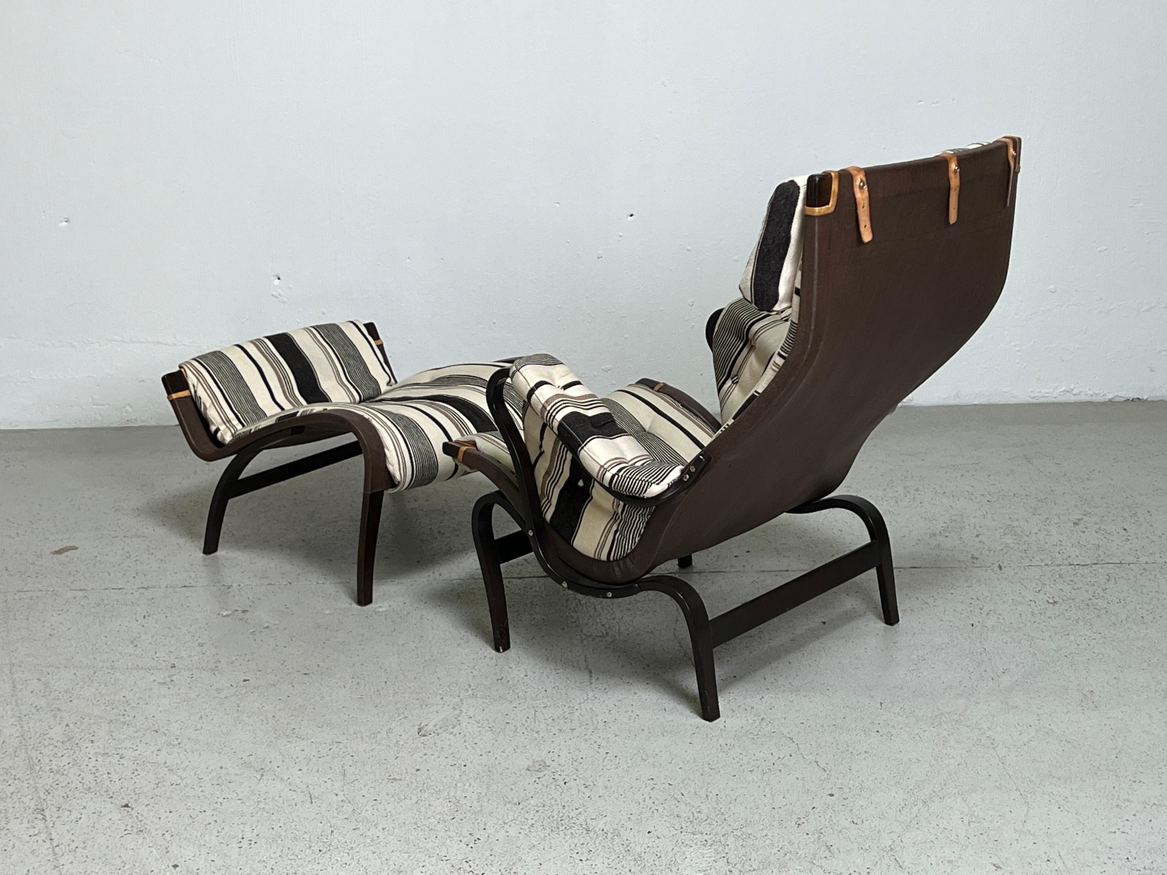 Bruno Mathsson Pernilla Lounge Chair and Ottoman  For Sale 6