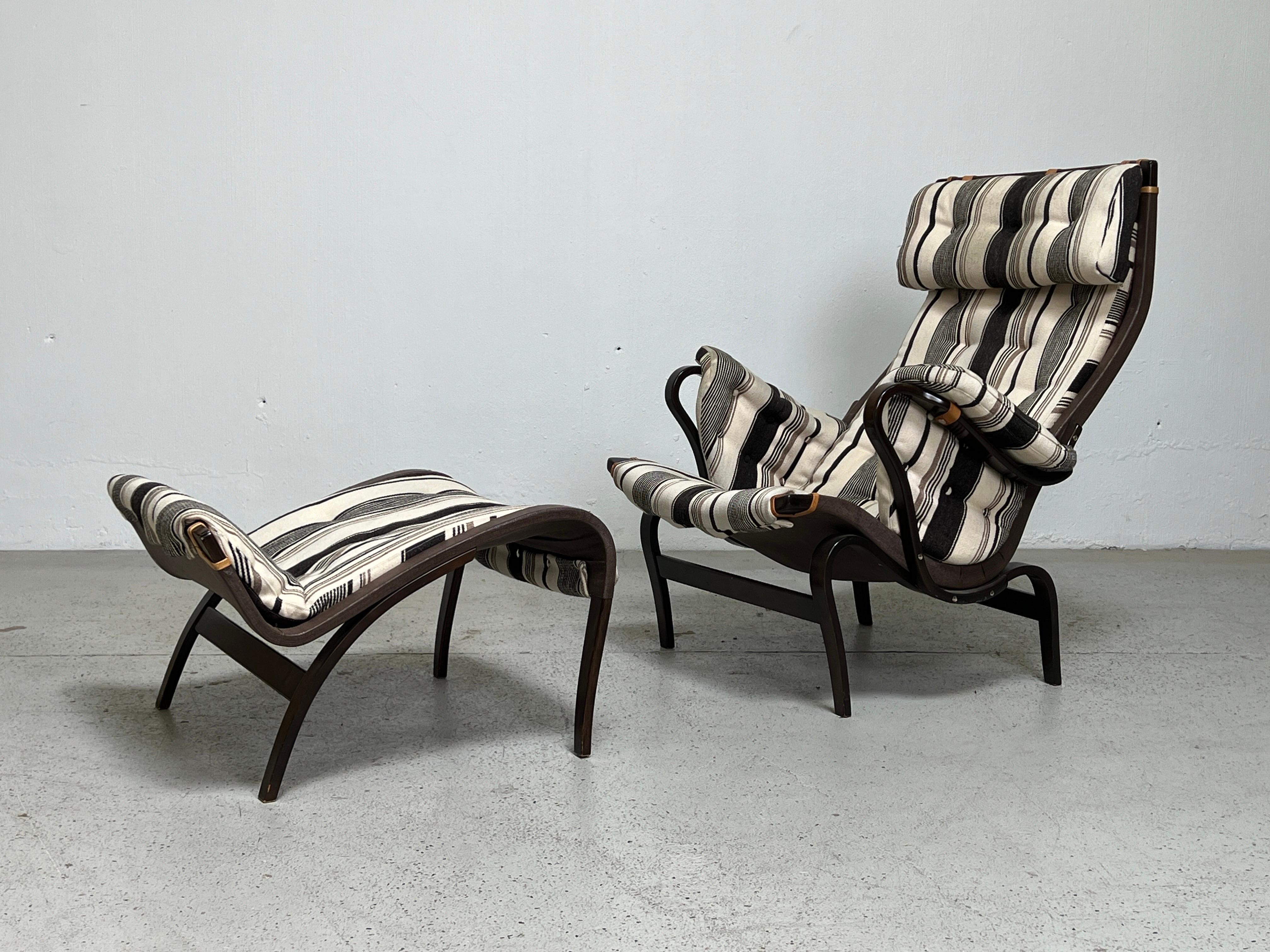 Bruno Mathsson Pernilla Lounge Chair and Ottoman  For Sale 8