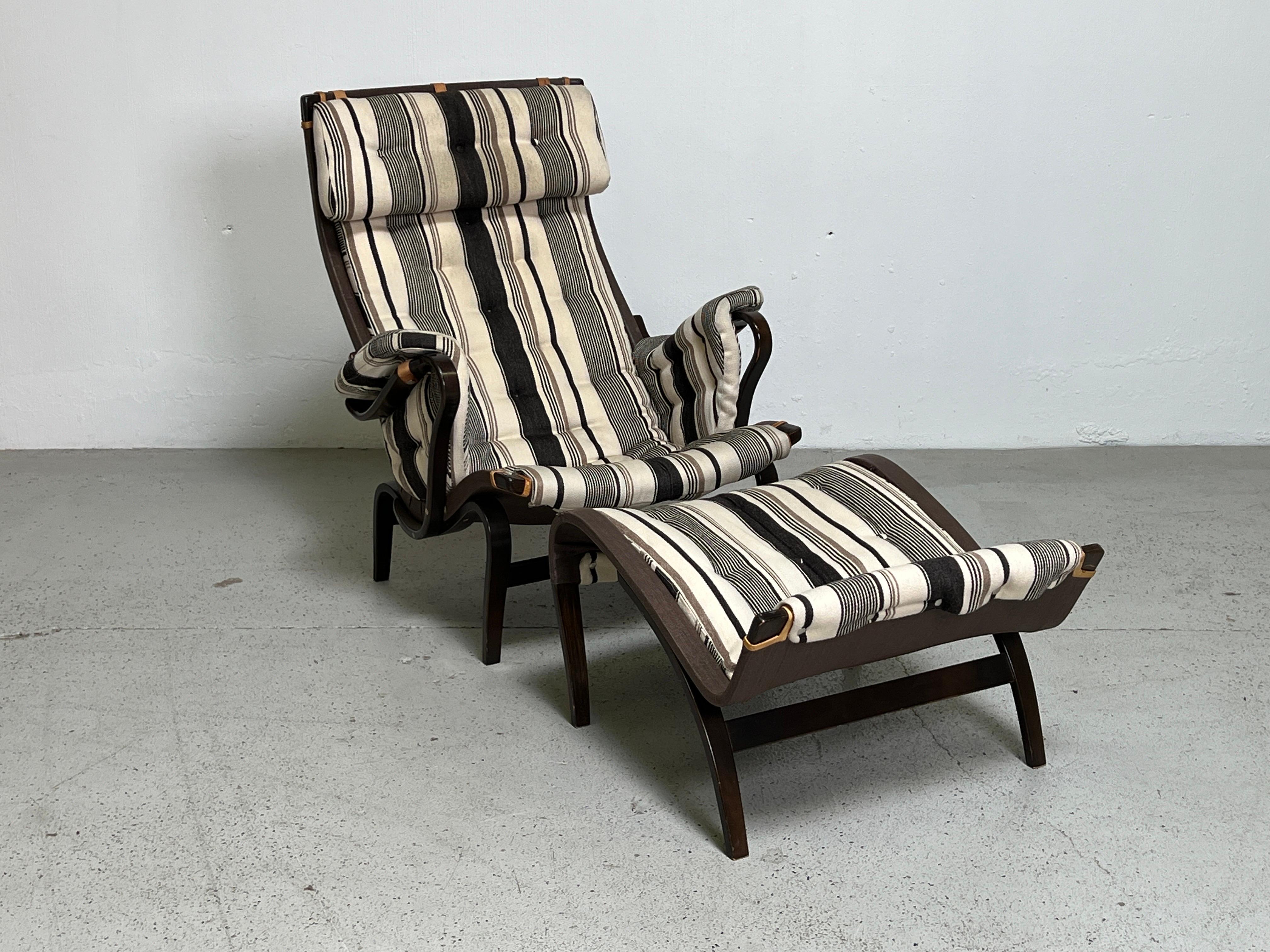 Bruno Mathsson Pernilla Lounge Chair and Ottoman  For Sale 1