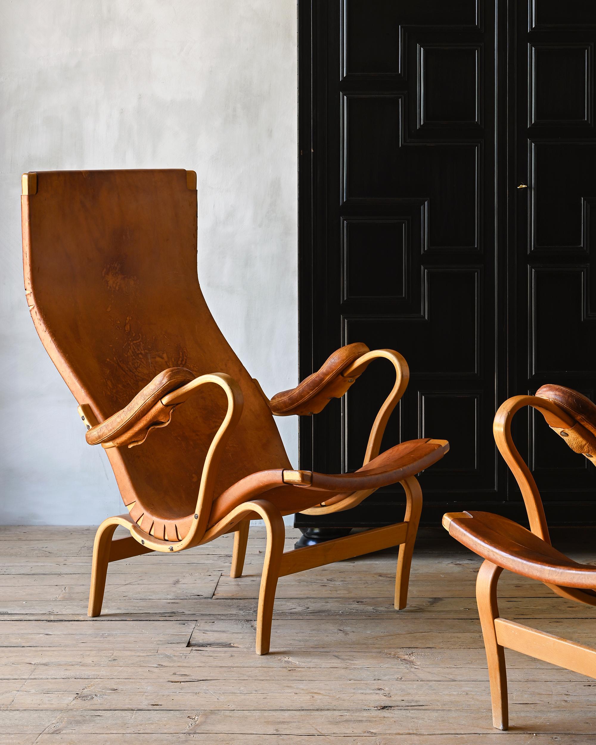 Swedish Bruno Mathsson, Pernilla Armchairs For Sale