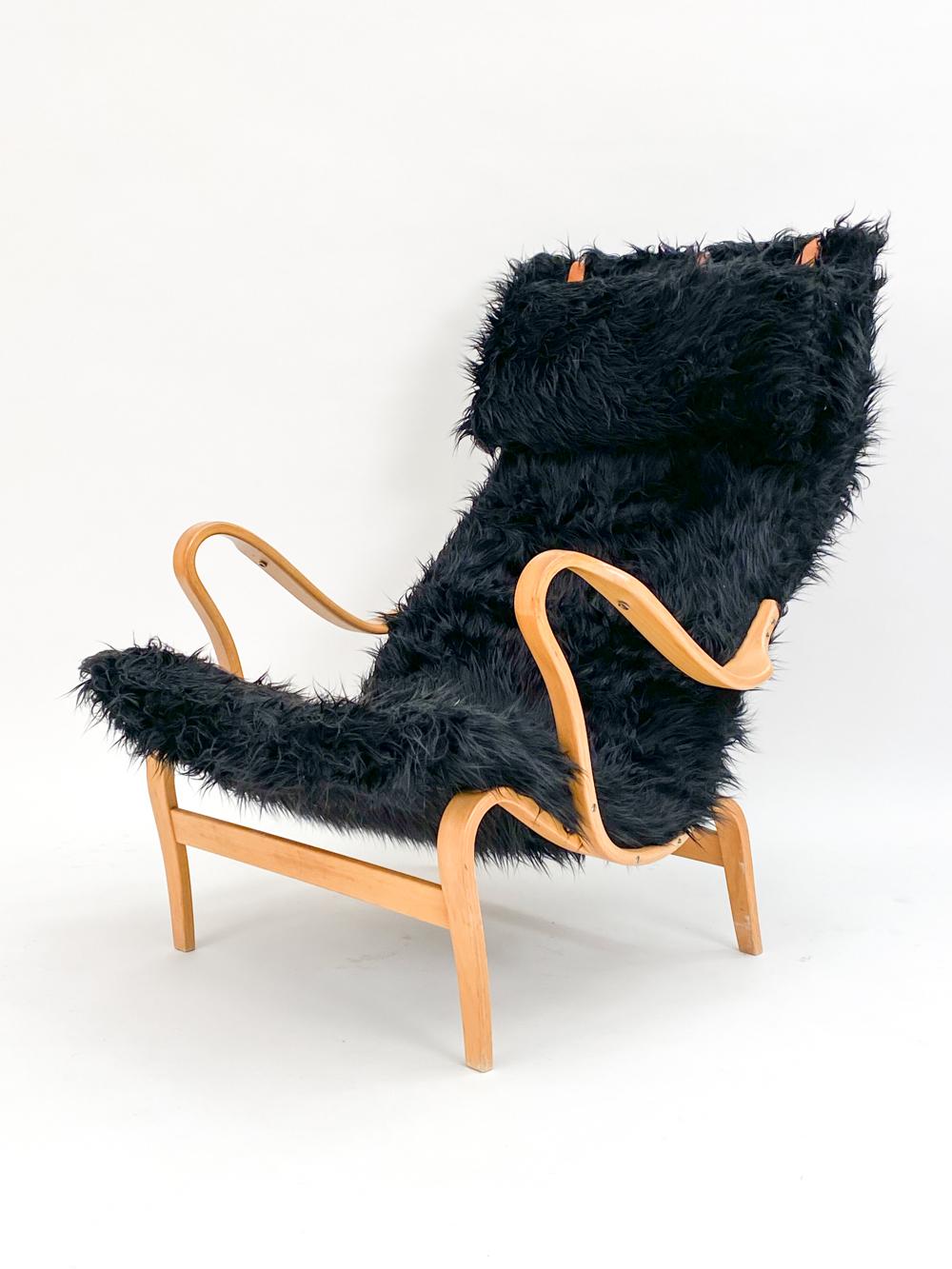 20th Century Bruno Mathsson 'Pernilla' Beech Lounge Chair with Ottoman For Sale
