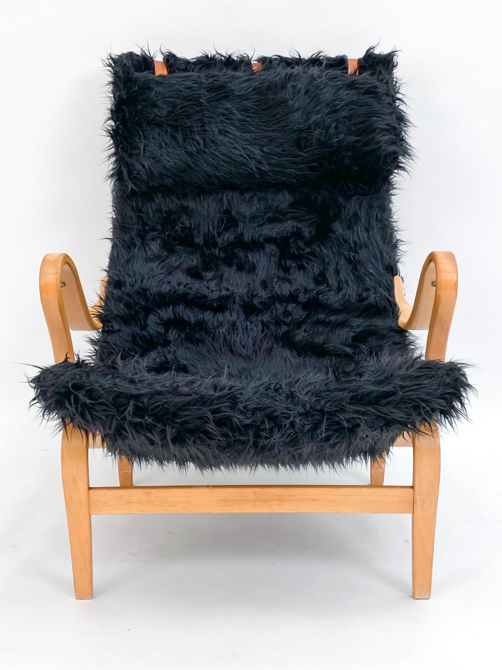 Bruno Mathsson 'Pernilla' Beech Lounge Chair with Ottoman For Sale 1