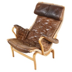 Fauteuil Pernilla en cuir de Bruno Mathsson, années 1960