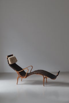 Bruno Mathsson "Pernilla" Chaise Longue Stuhl aus Papiergeflecht, 1950er Jahre