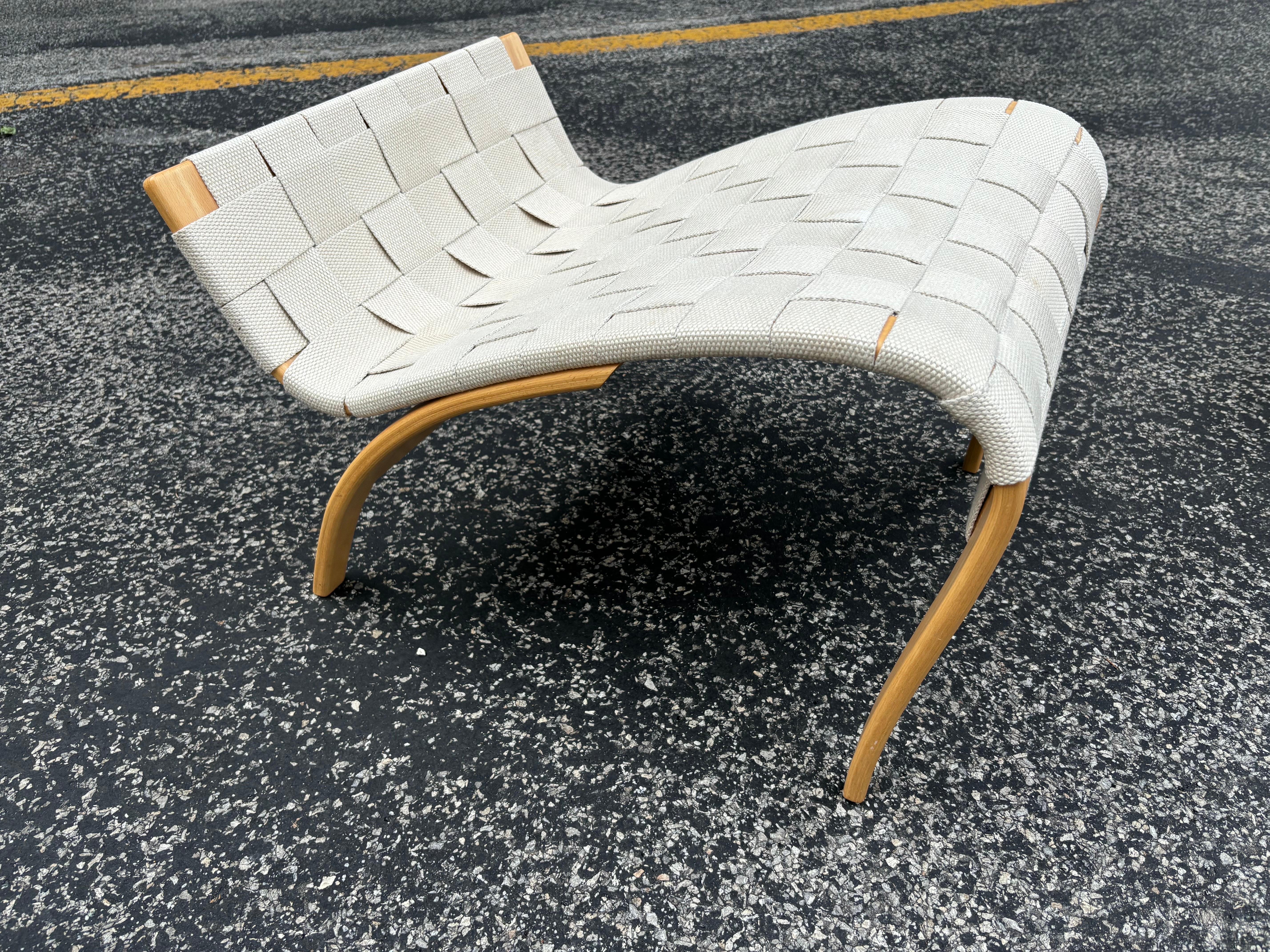 Bruno Mathsson Pernilla Chaise Lounge Chair and Ottoman For Sale 3