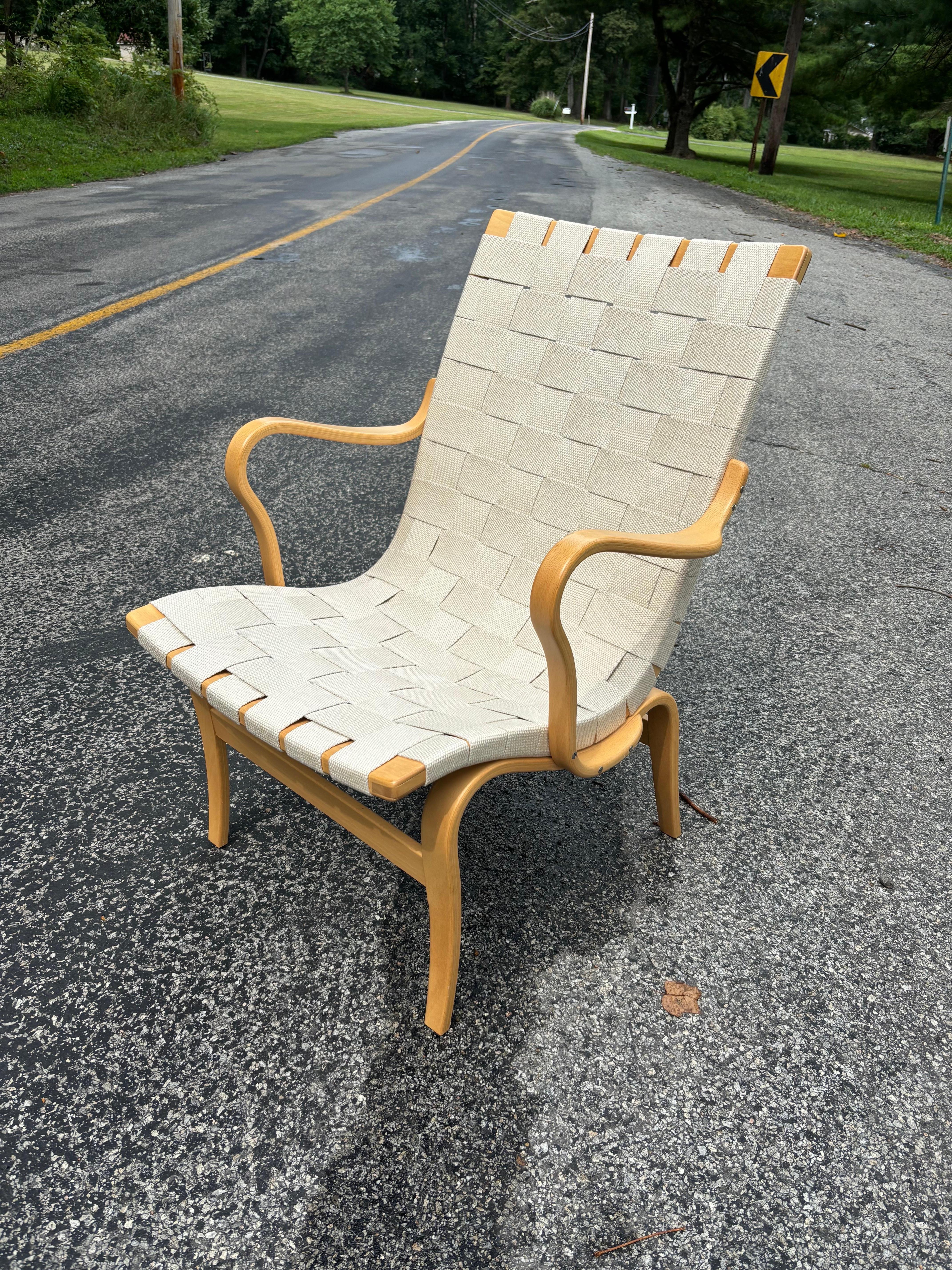 Bruno Mathsson Pernilla Chaise Lounge Chair and Ottoman For Sale 9