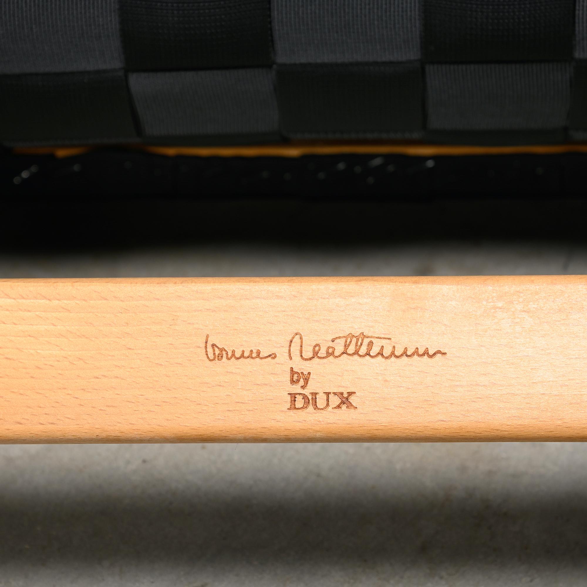 Bruno Mathsson Pernilla Easy Chair e Ottoman in Wood e cinghie nere in vendita 13
