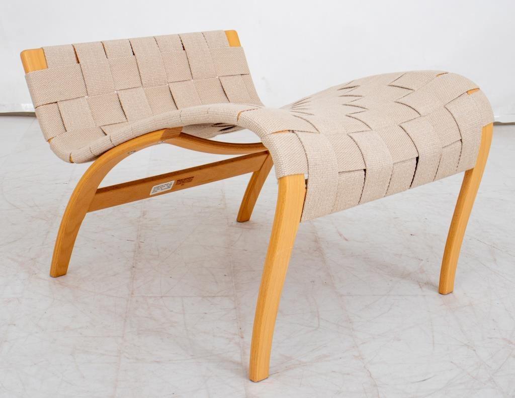 Bruno Mathsson Pernilla Lounge Chair and Stool For Sale 4