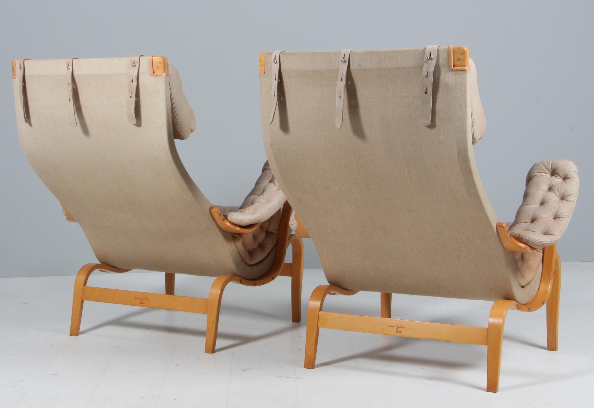 Leather Bruno Mathsson Pernilla Lounge Chair For Sale