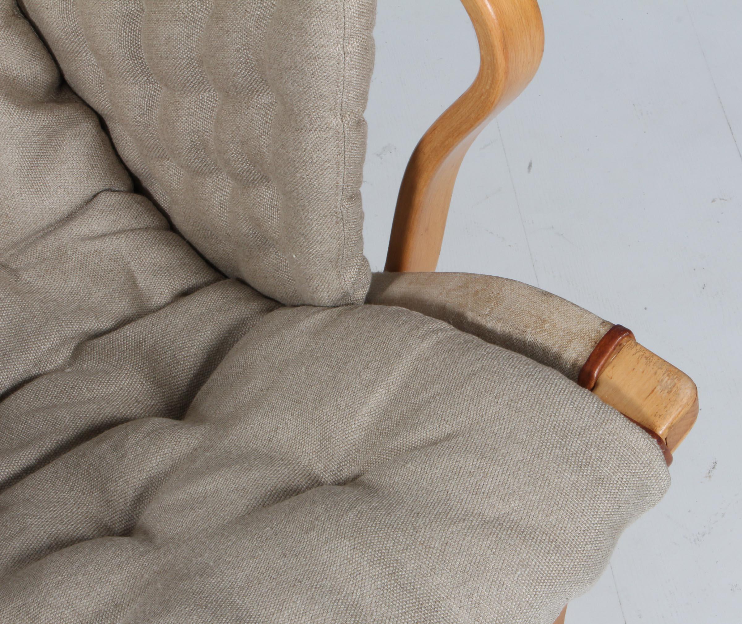 Leather Bruno Mathsson Pernilla Lounge Chair