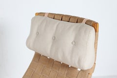 Bruno Mathsson Pernilla Lounge Chair Model 2 + Sgabello, Faggio con fettuccia 1970s