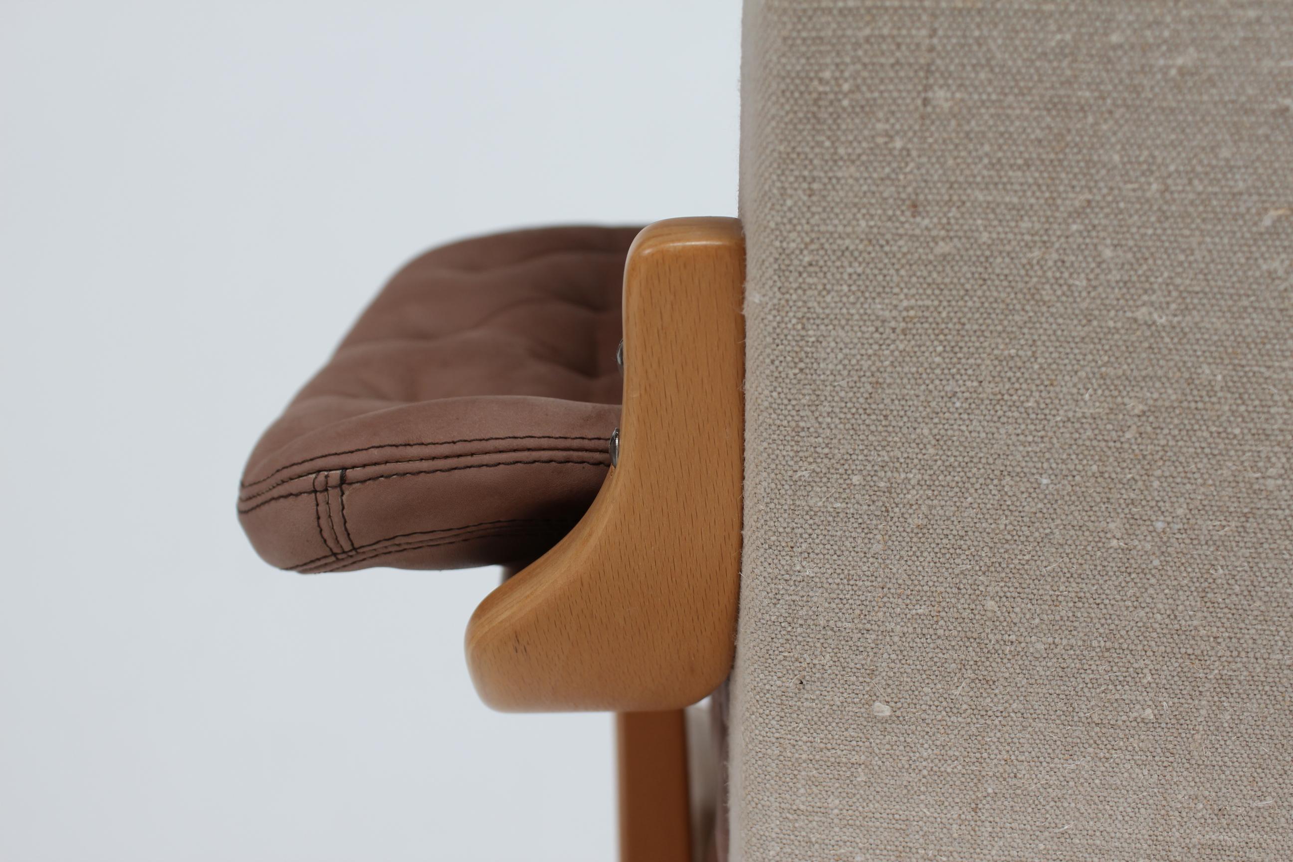 Bruno Mathsson Pernilla Lounge Chair + Stool of Chocolate Leather for Dux 1970s 6