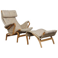 Bruno Mathsson Pernilla Lounge Chair with Footstool