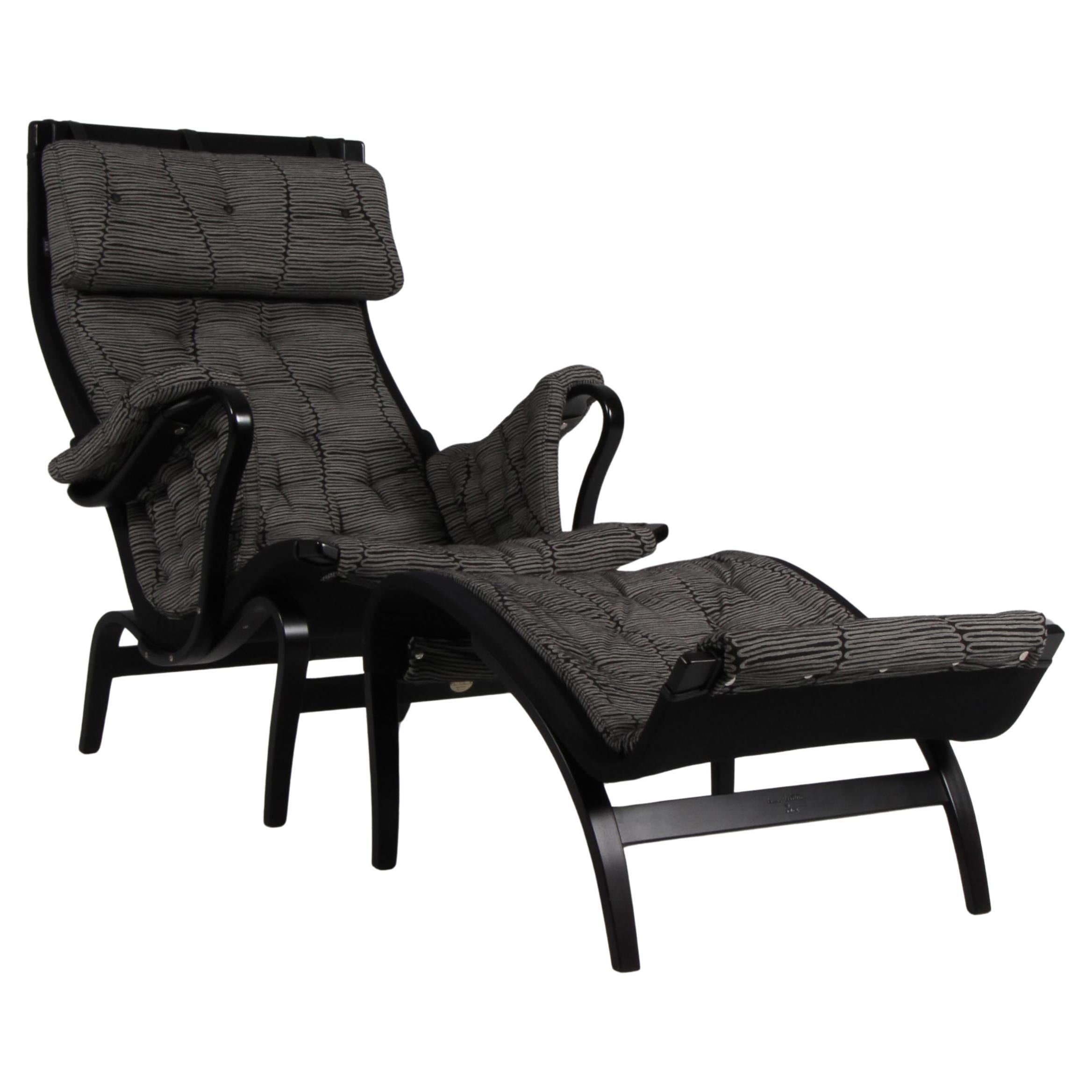 Bruno Mathsson Pernilla Lounge Chair with Ottoman, annivesary edition For Sale