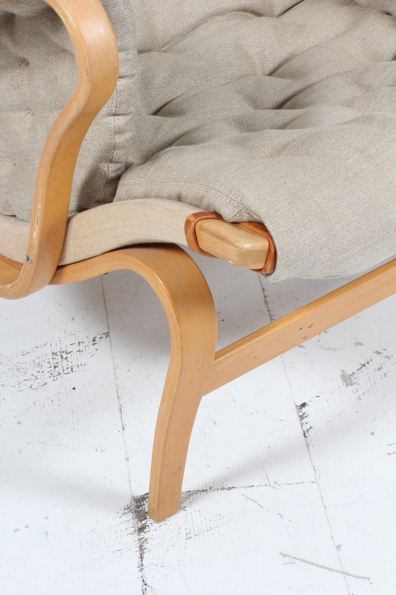 Bruno Mathsson Pernilla Lounge Chair with Ottoman, new canvas 1