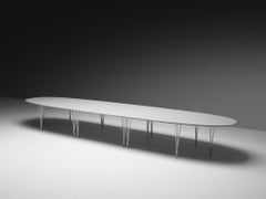 Bruno Mathsson Piet Hein for Fritz Hansen Super-Ellipse White Dining Table