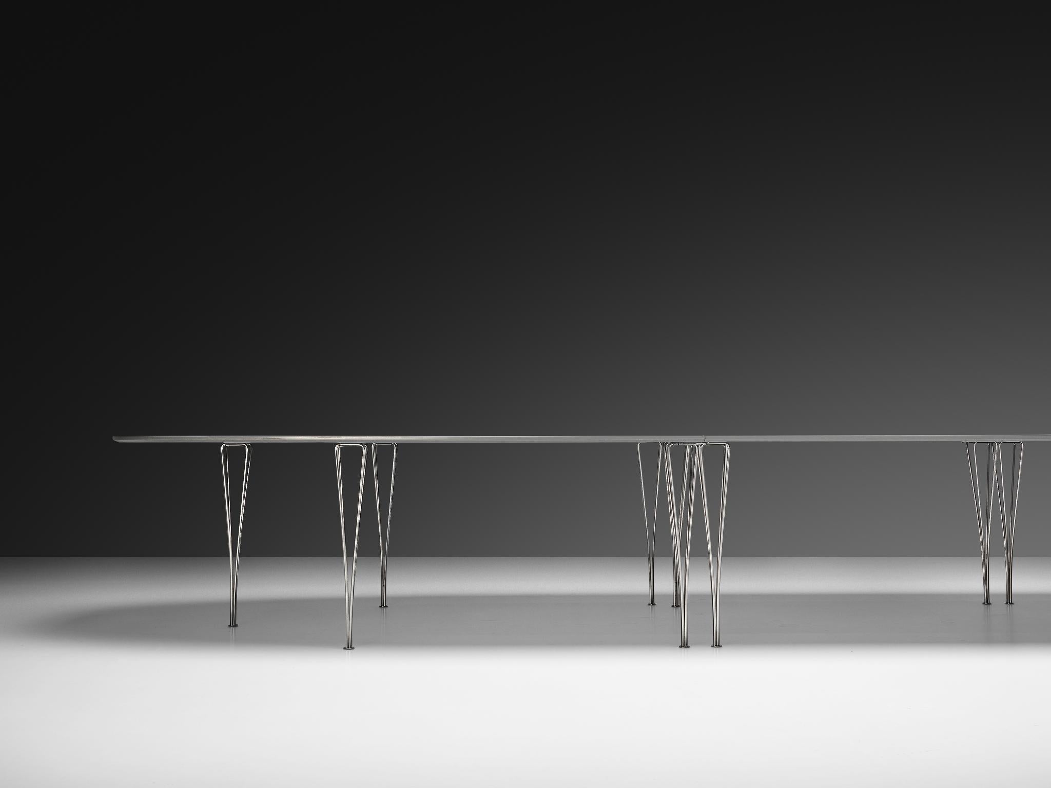 Bruno Mathsson Piet Hein for Fritz Hansen Super-Ellipse White Dining Table For Sale 2
