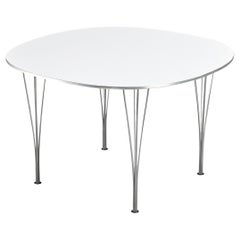 Bruno Mathsson Piet Hein für Fritz Hansen Super-Ellipse Weißer Esstisch