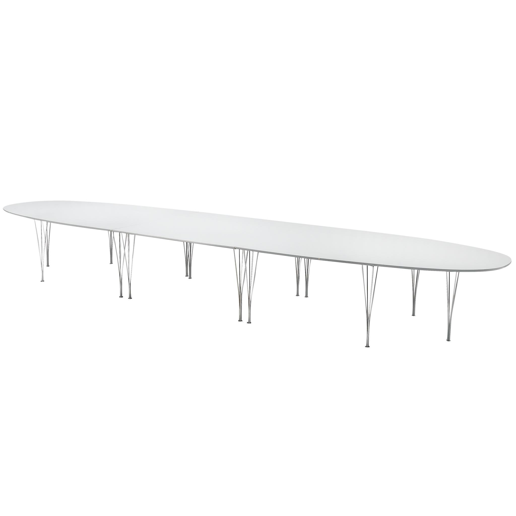 Bruno Mathsson Piet Hein para Fritz Hansen Mesa de comedor Super-Ellipse White
