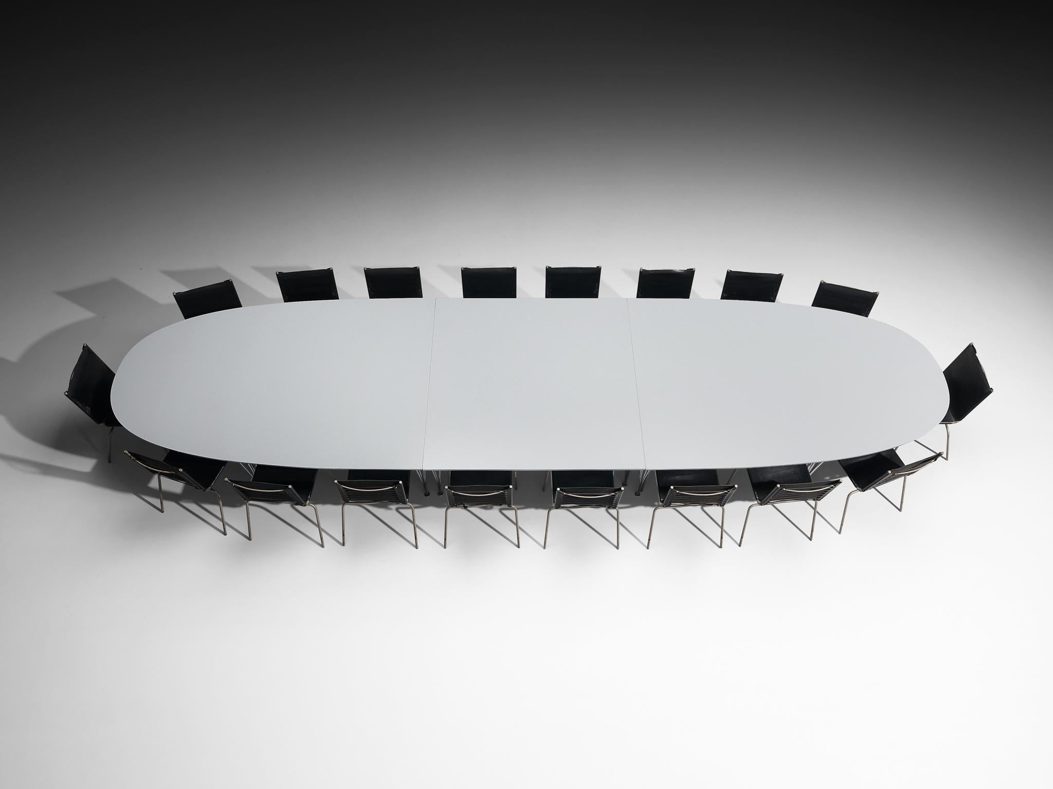 Mesa Super-Ellipse Bruno Mathsson & Piet Hein con sillas Fabiaan Van Severen en venta 3