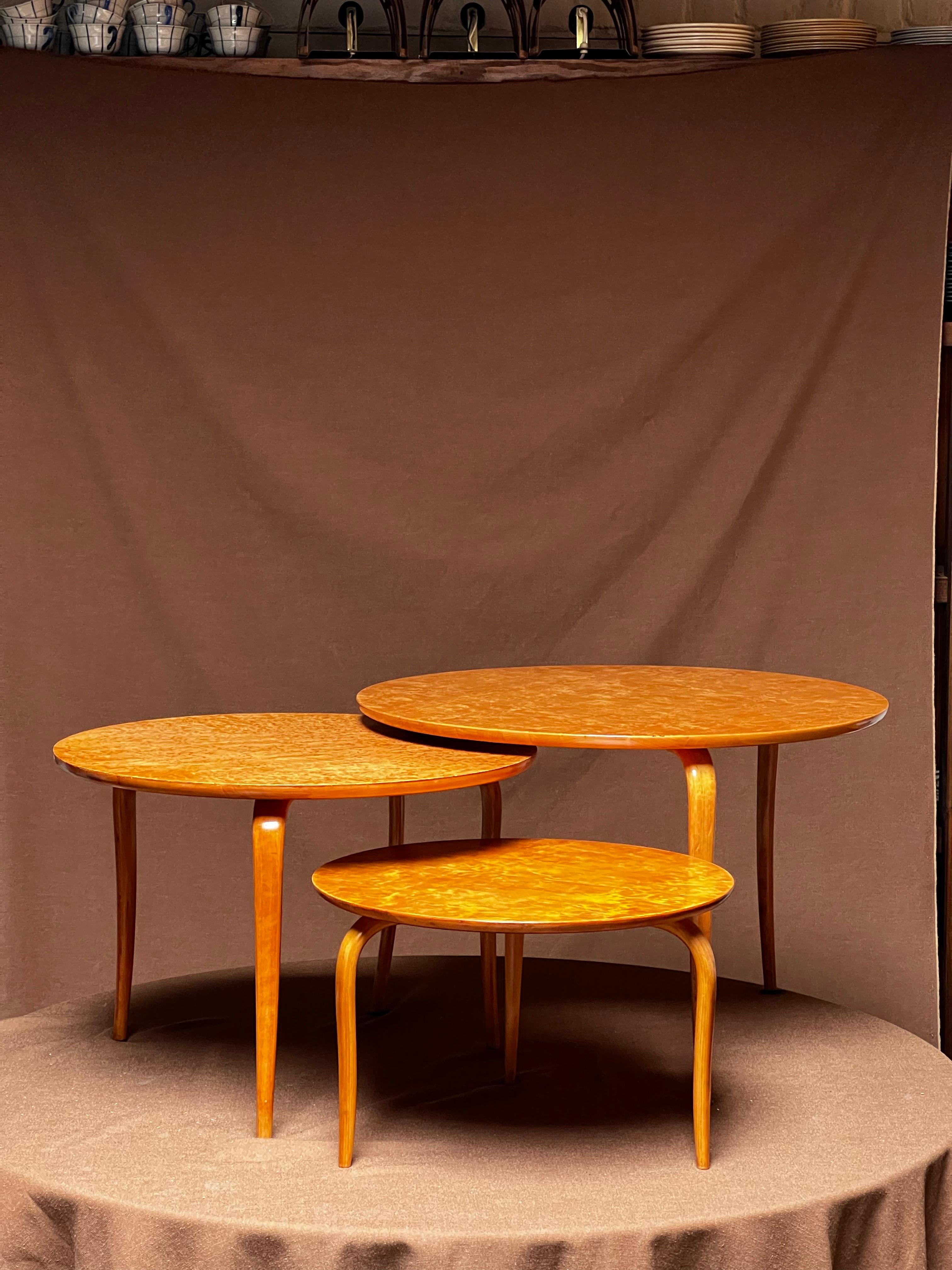 Bruno Mathsson raro tavolino originale del 1936 in legno di radica e betulla, da collezione, nuovo di zecca in vendita 5